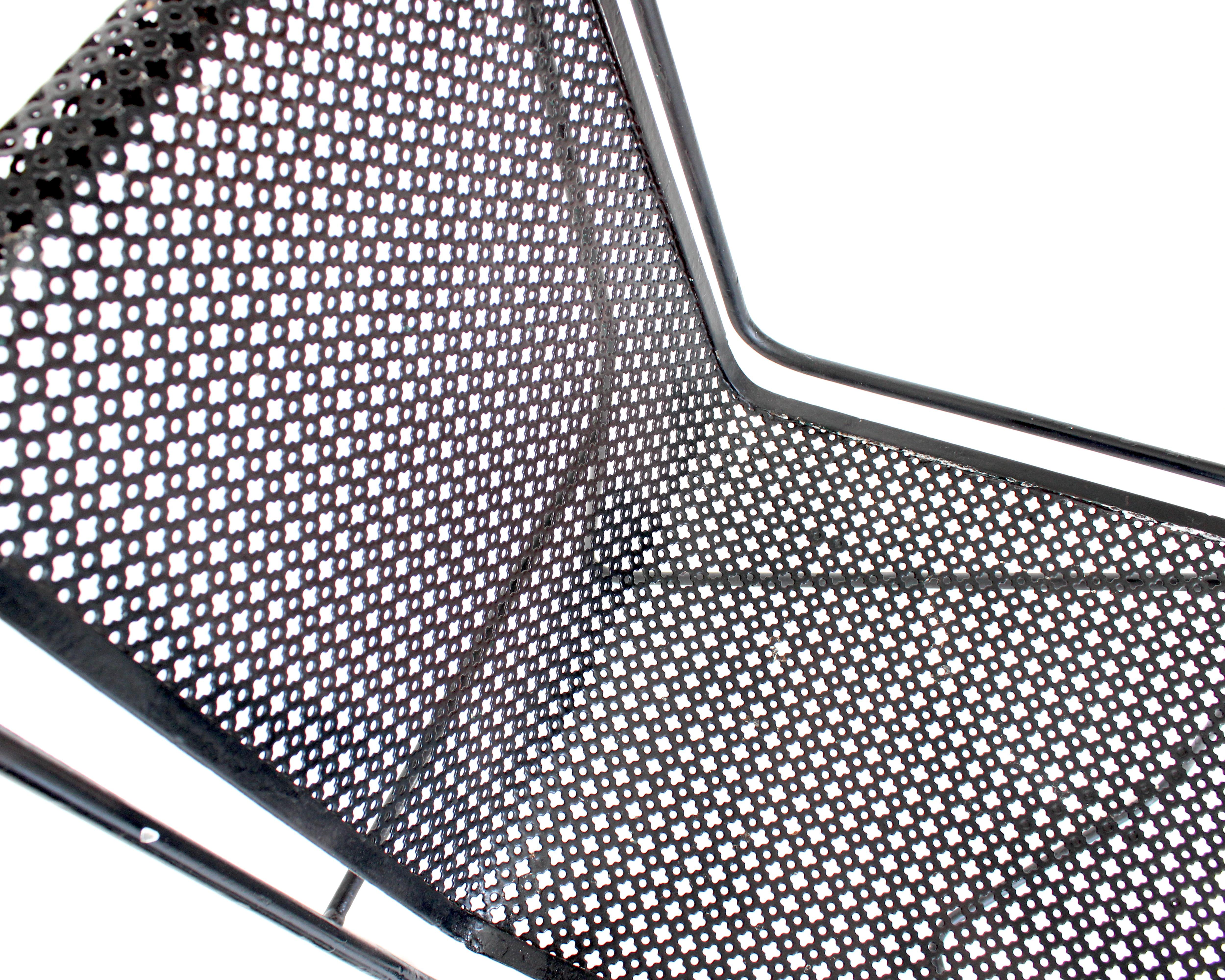 Mathieu Mategot Black Perforated Metal Side Chair France circa 1953 8