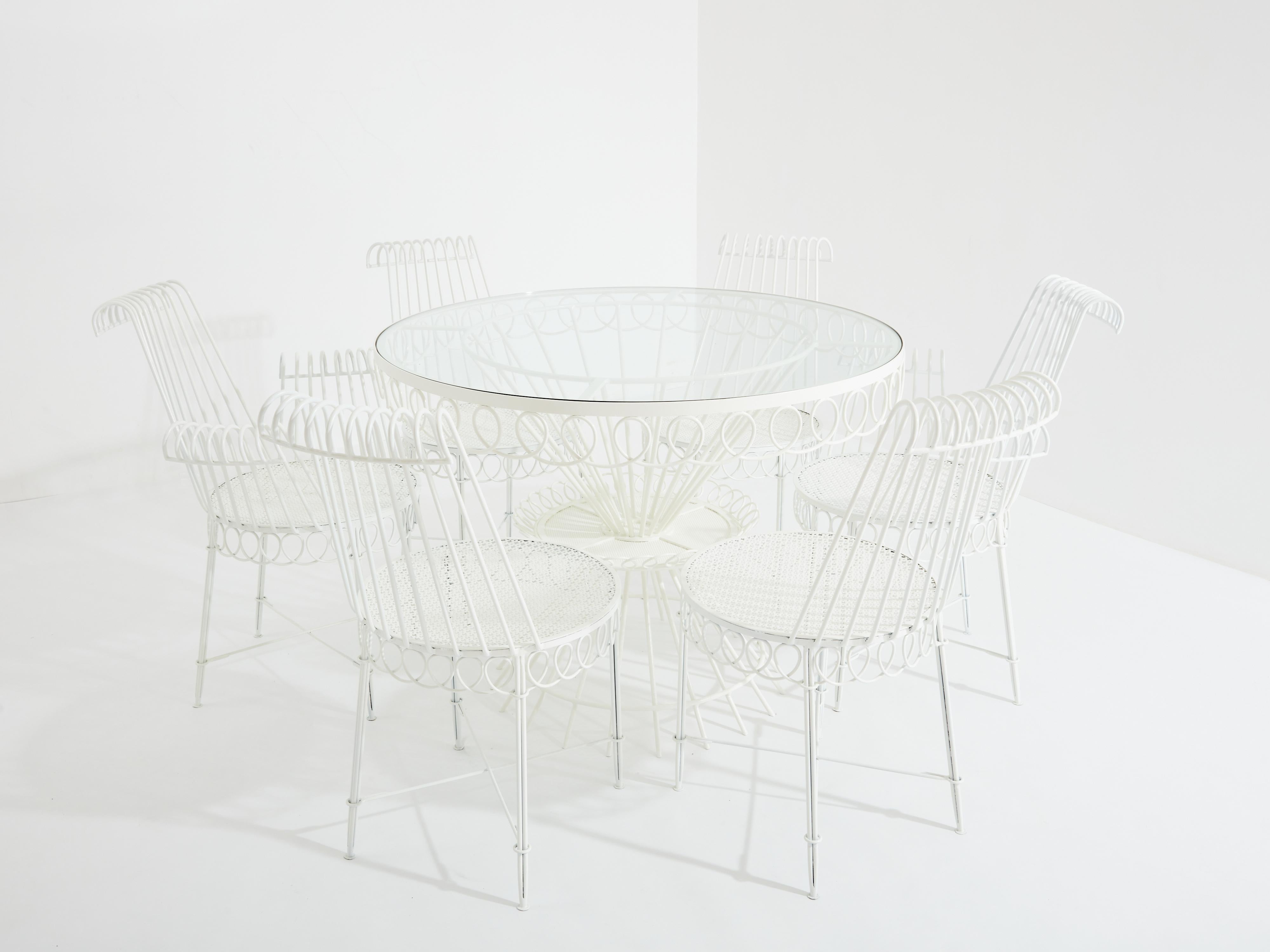 Mathieu Matégot Cap d’Ail complete dining set 1950s 3