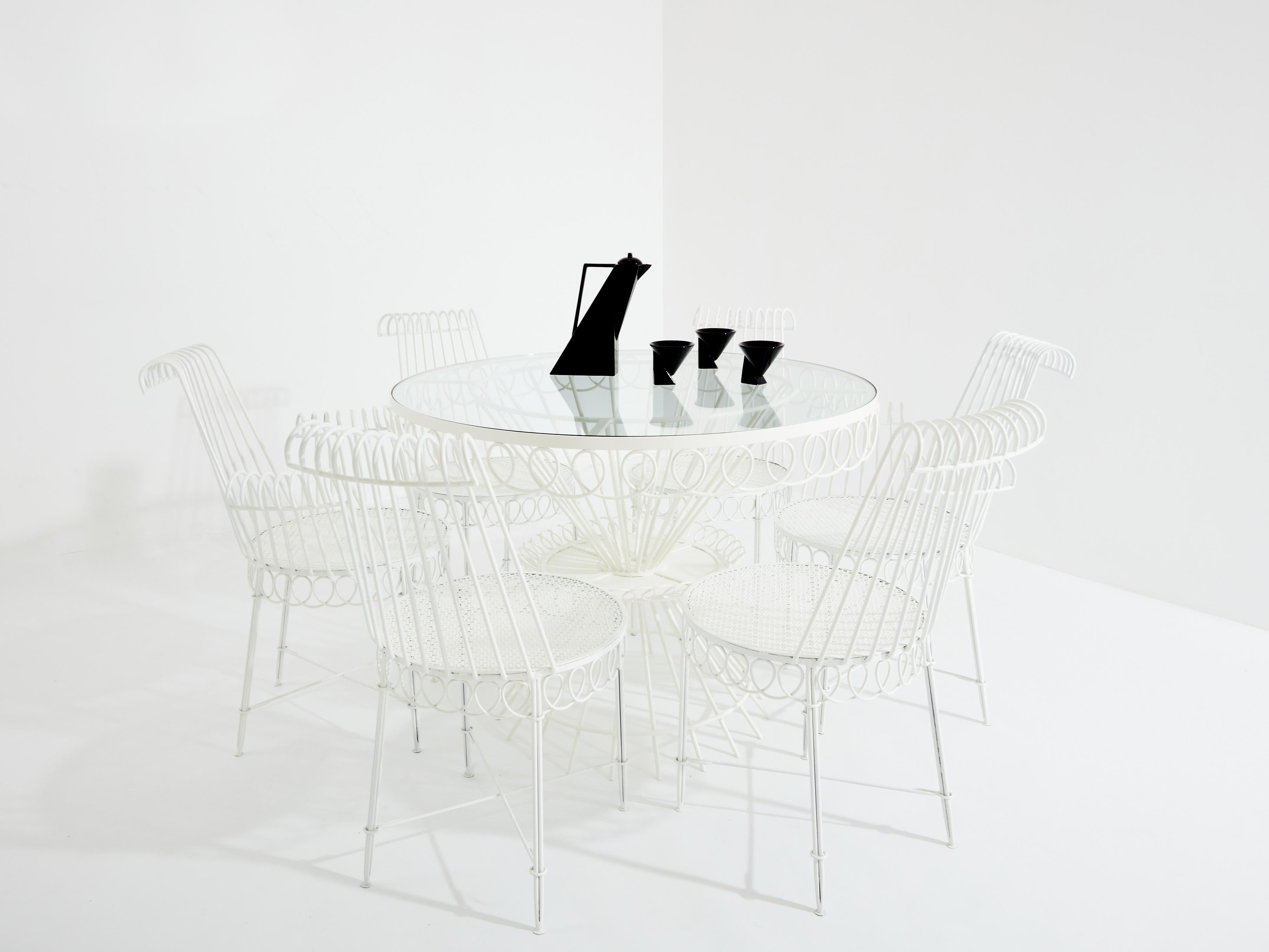 Mathieu Matégot Cap d’Ail complete dining set 1950s 9