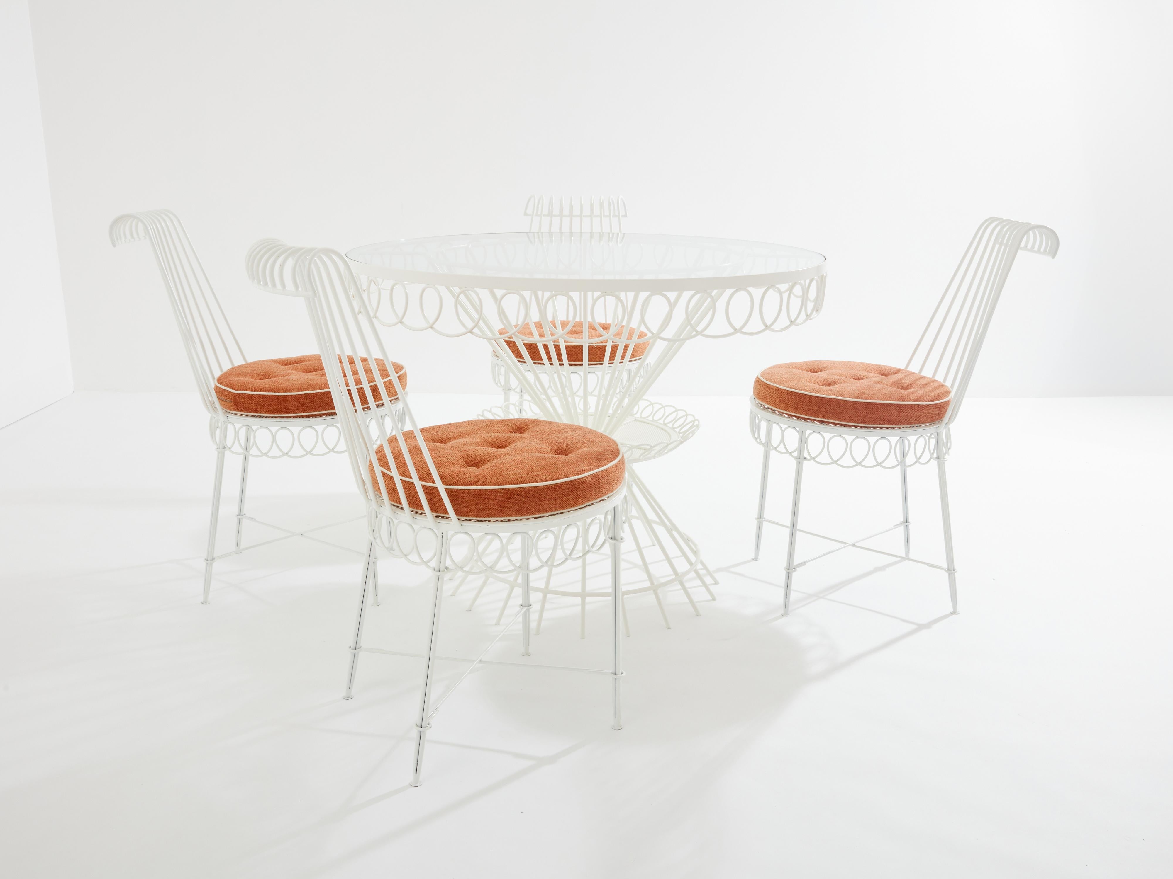 Mid-Century Modern Mathieu Matégot Cap d’Ail complete dining set 1950s
