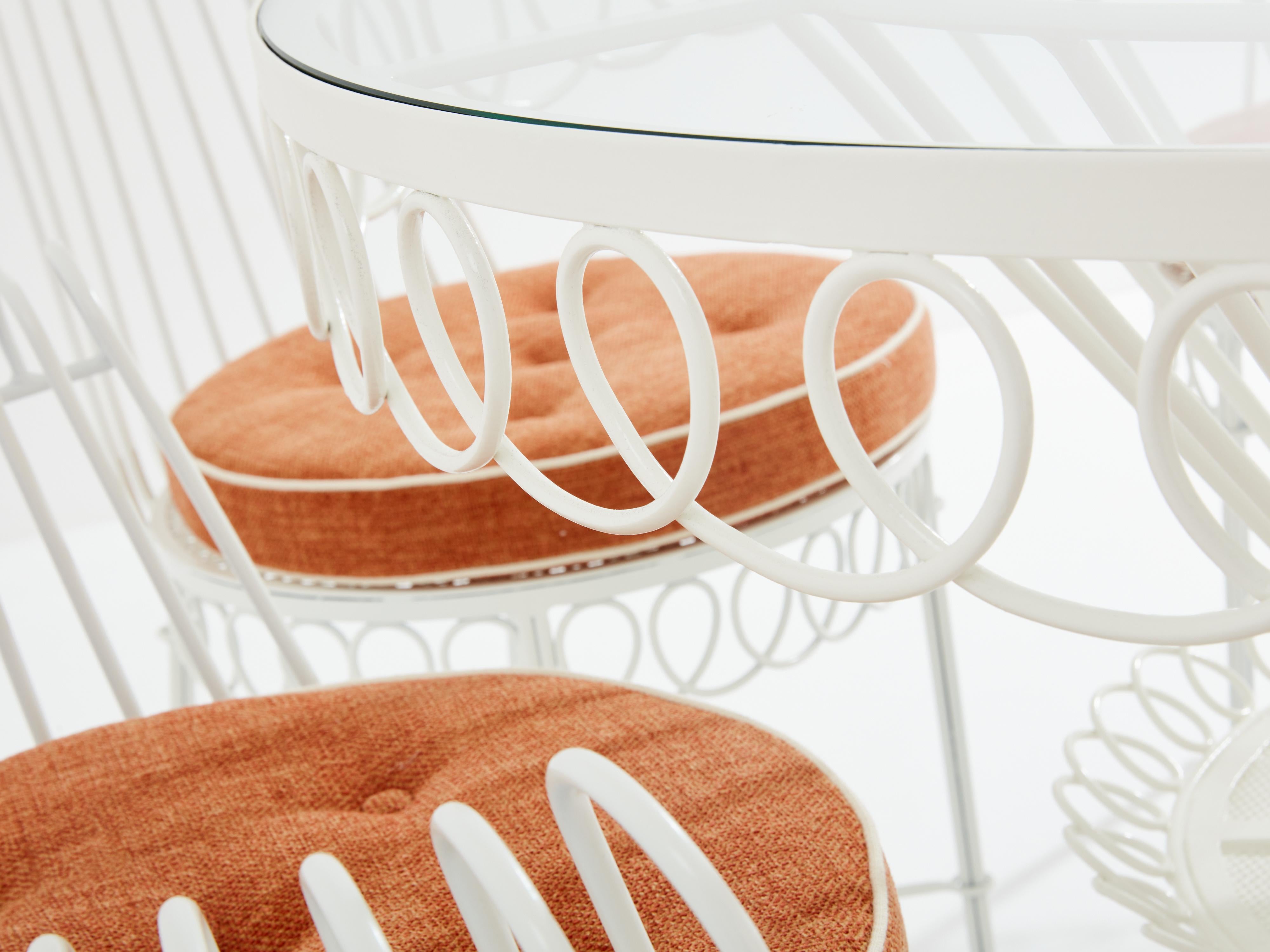 Mathieu Matégot Cap d’Ail complete dining set 1950s In Good Condition In Paris, IDF
