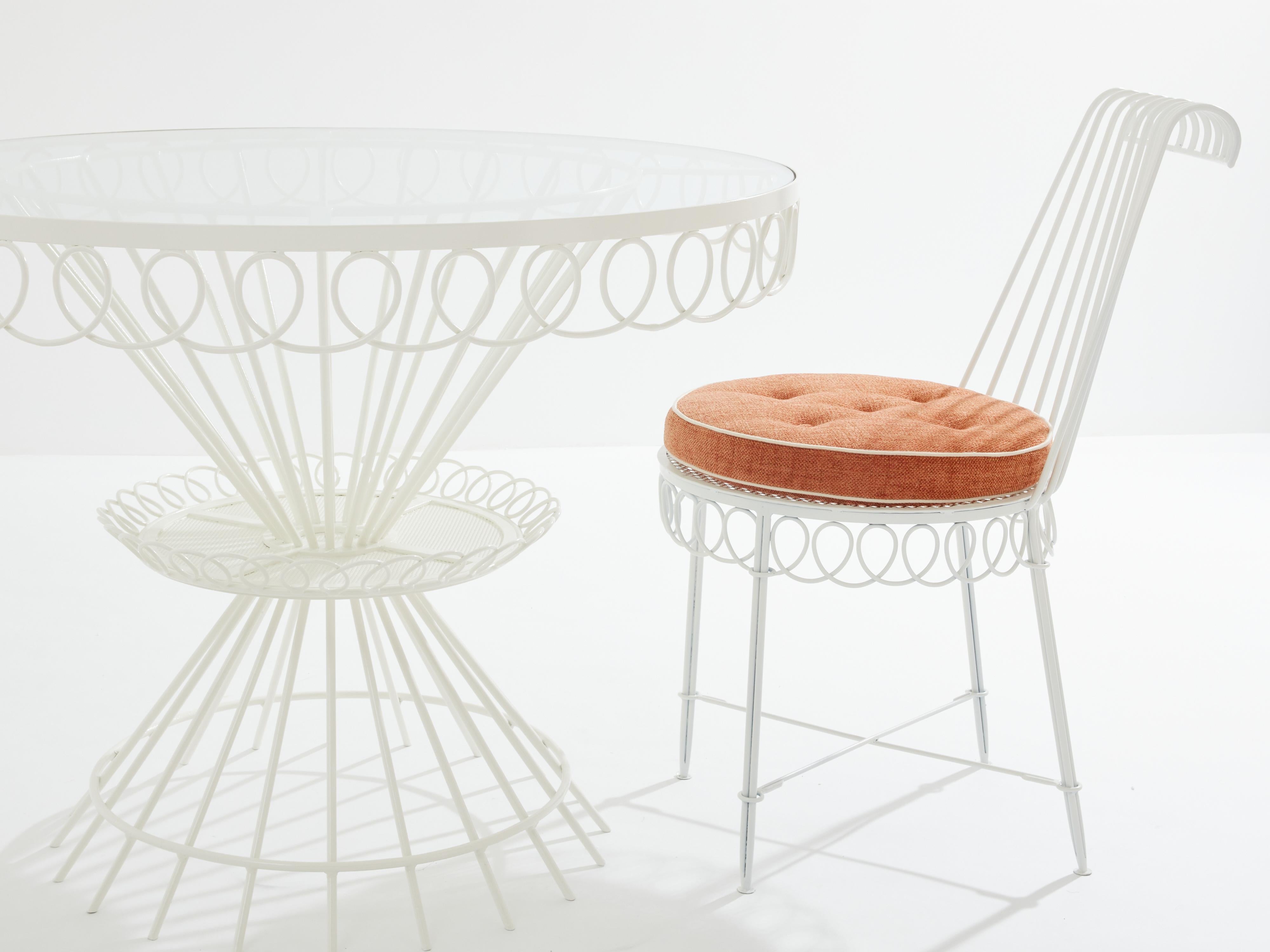Metal Mathieu Matégot Cap d’Ail complete dining set 1950s