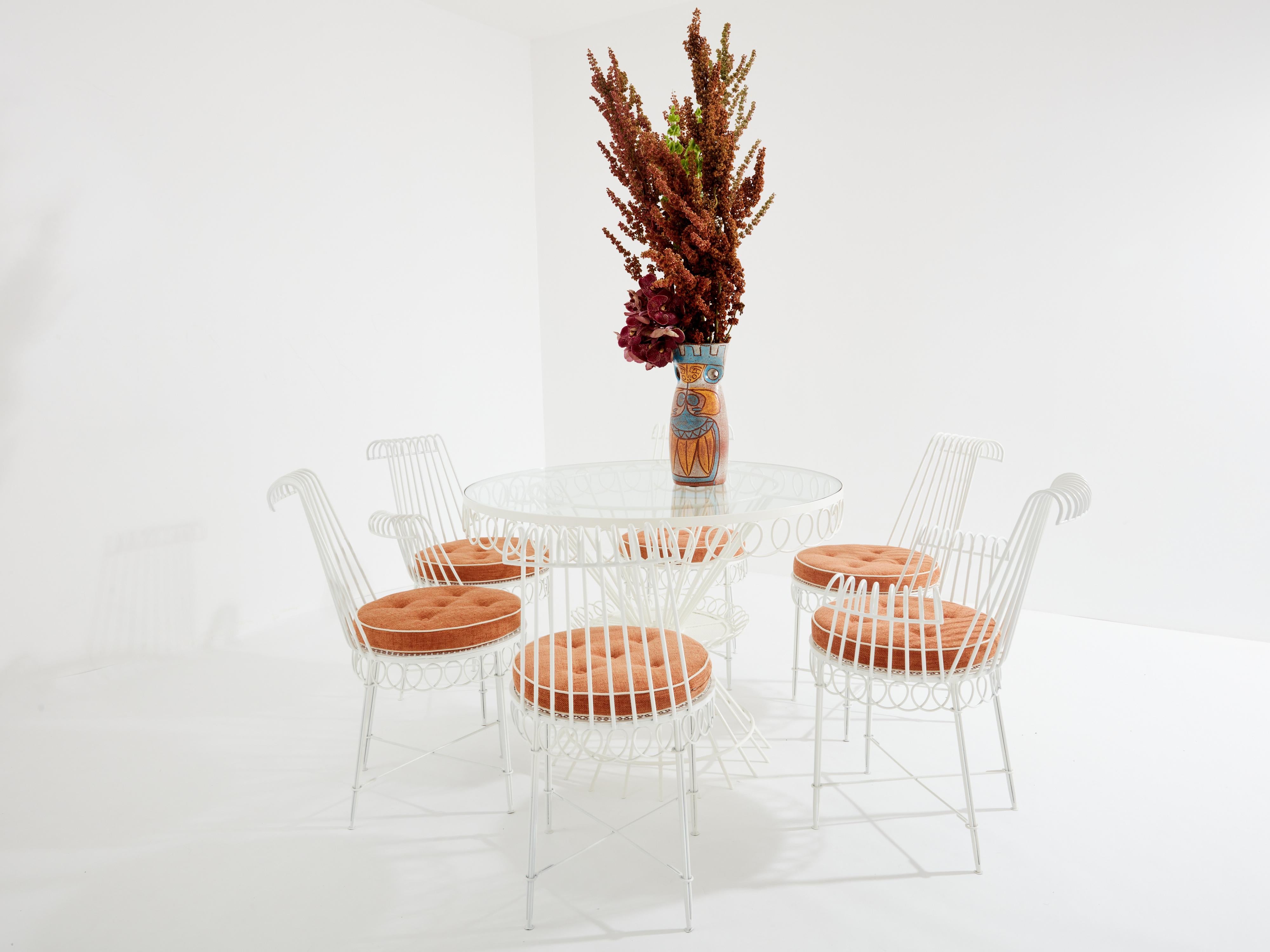 Mathieu Matégot Cap d’Ail complete dining set 1950s 1