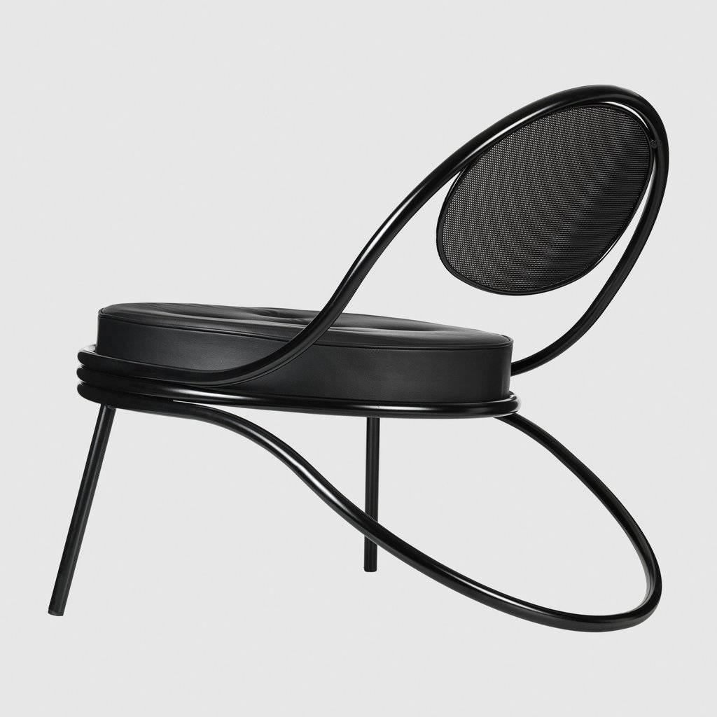 The Copacabana lounge chair was created in 1955 by Mathieu Matégot. The low Copacabana lounge chair has the impression of being designed with a single pencil stroke and the elegance of the chair resides in the continuous force of the line. It is