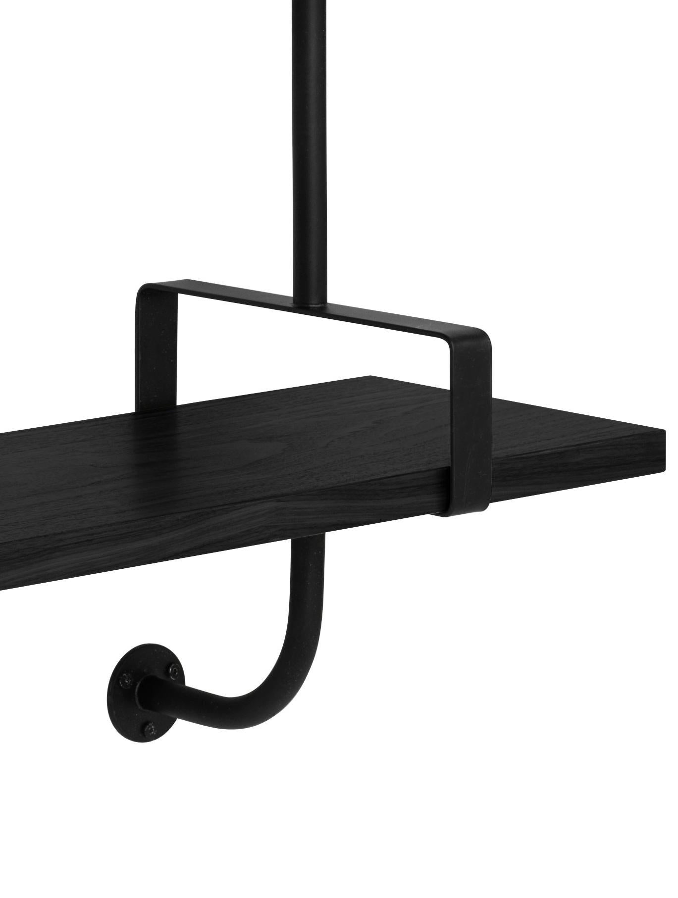 Danish Mathieu Matégot 'Démon' 3-Shelf System for Gubi in Black Ash For Sale