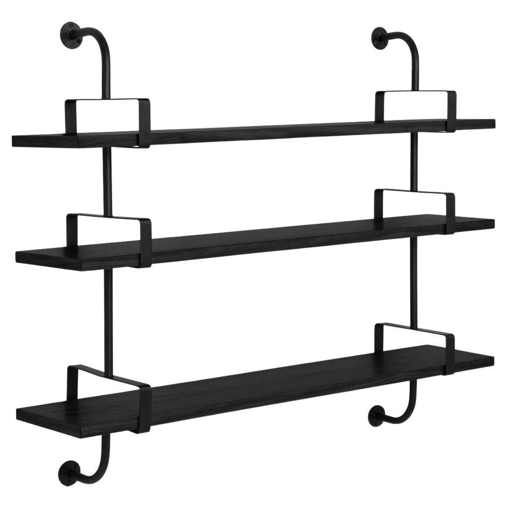 Mathieu Matégot 'Démon' 3-Shelf System for Gubi in Black Ash For Sale