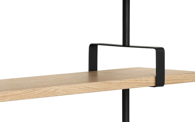 Lacquered Mathieu Matégot 'Démon' 3-Shelf System for GUBI in Oak For Sale