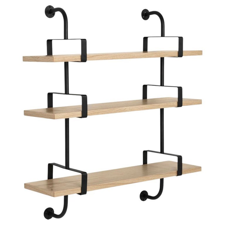 Mathieu Matégot 'Démon' 3-Shelf System for GUBI in Oak For Sale