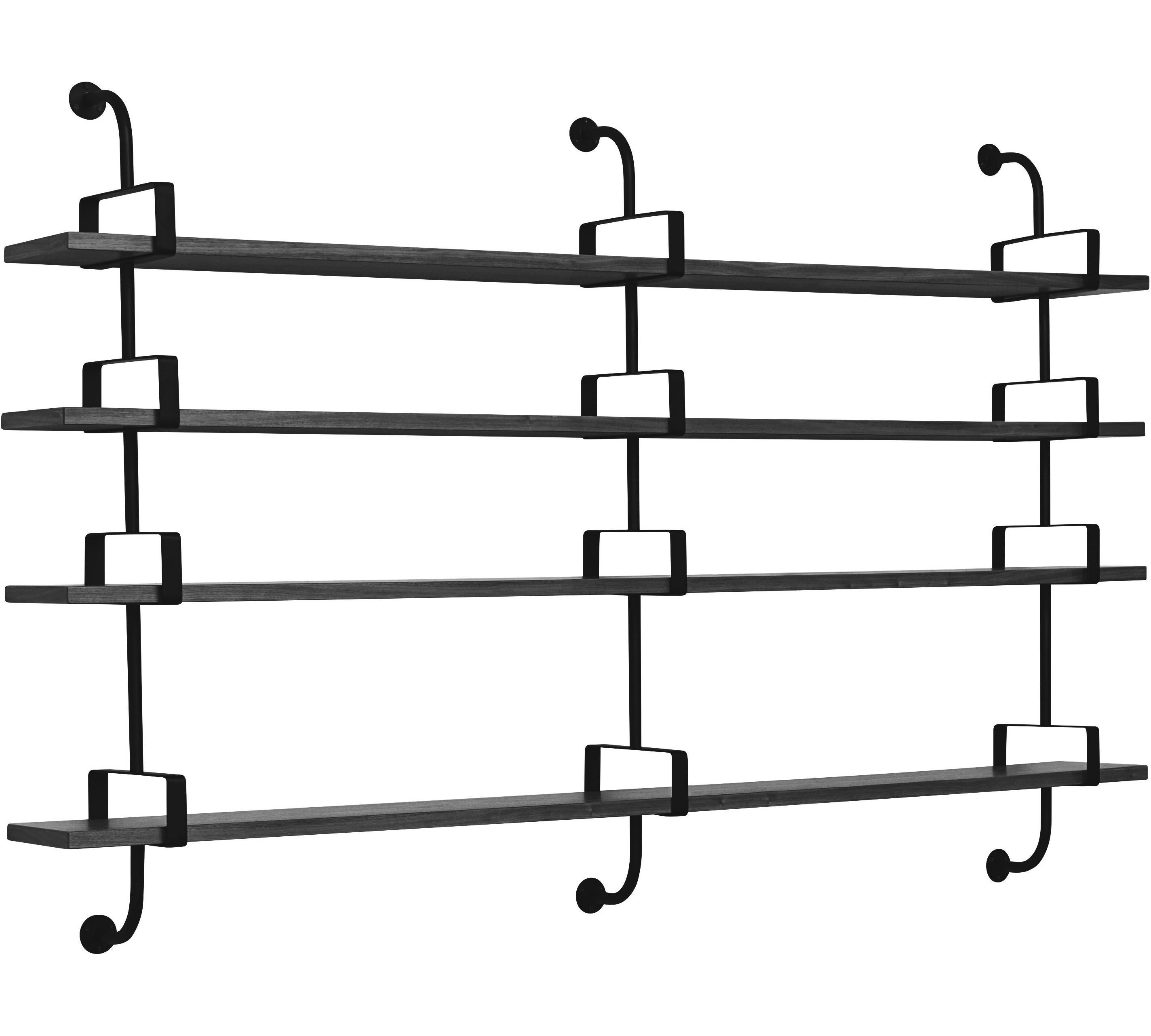 Mathieu Matégot 'Démon' 4-Regal-System für GUBI in Esche schwarz (Moderne der Mitte des Jahrhunderts) im Angebot