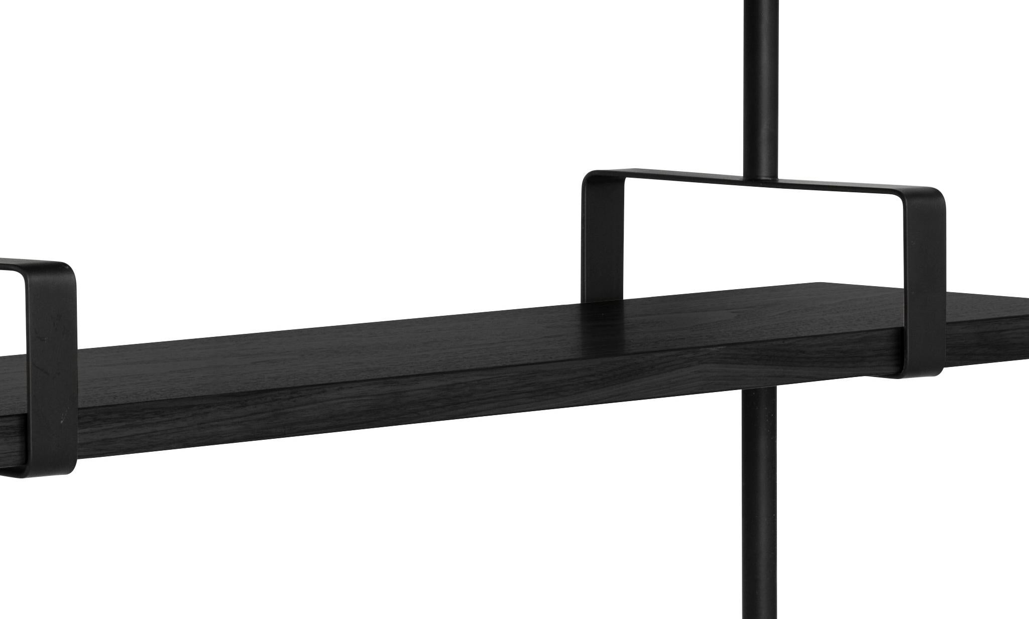 Danish Mathieu Matégot 'Démon' 4-Shelf System for GUBI in Black Ash For Sale