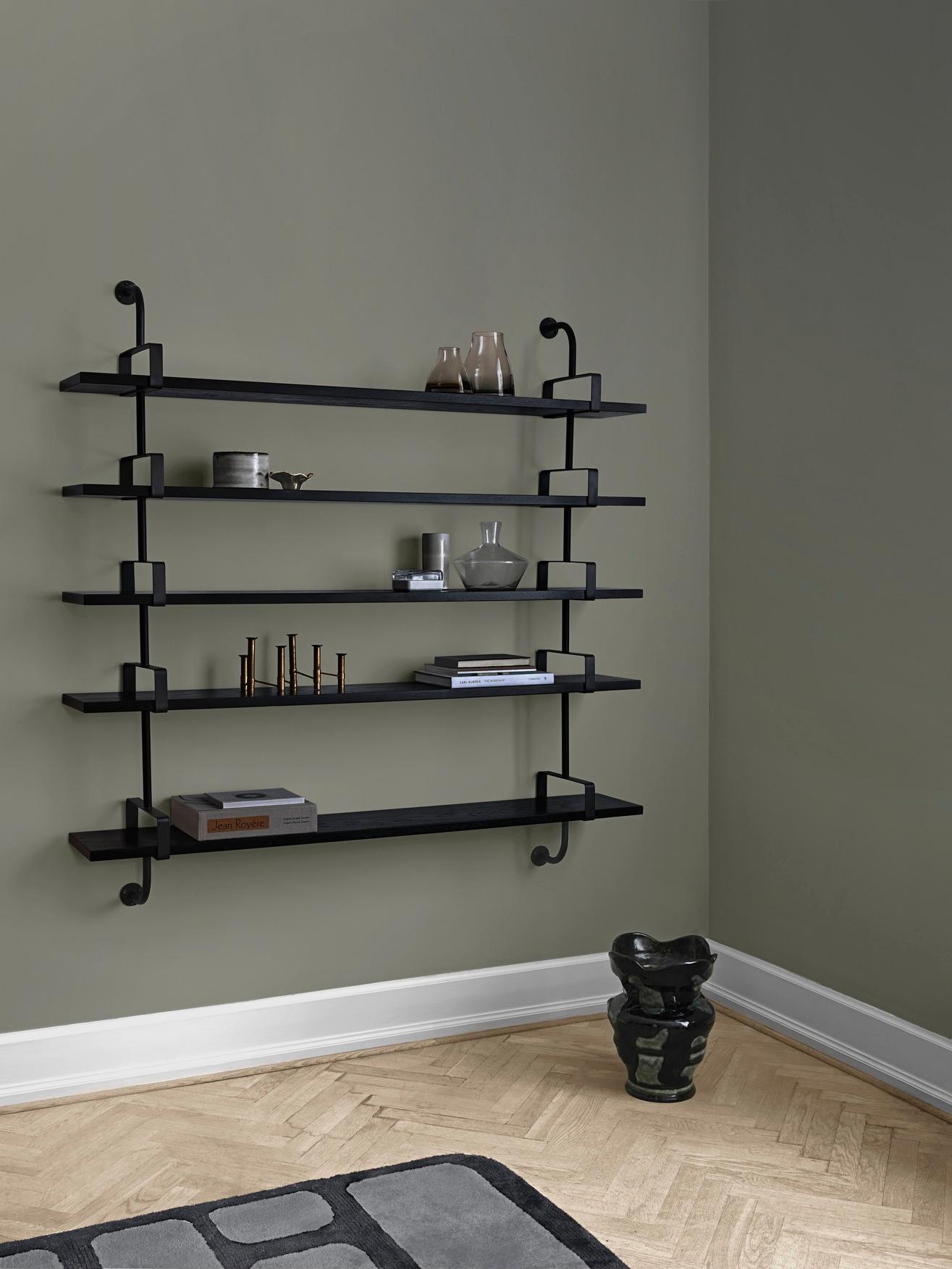 Contemporary Mathieu Matégot 'Démon' 4-Shelf System for GUBI in Black Ash For Sale