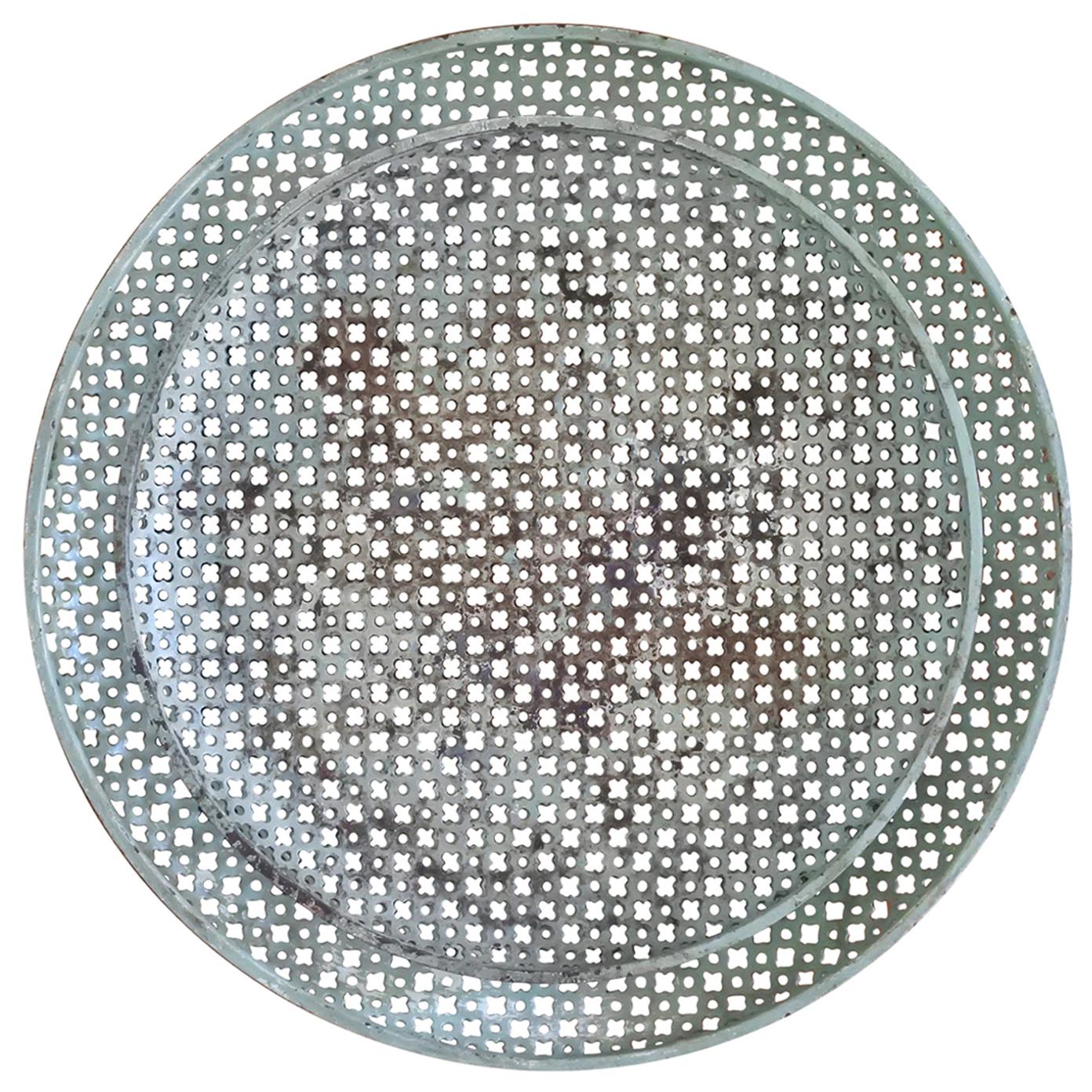 Mathieu Mategot Documented Set of Two Metal Trays, France, 1950s