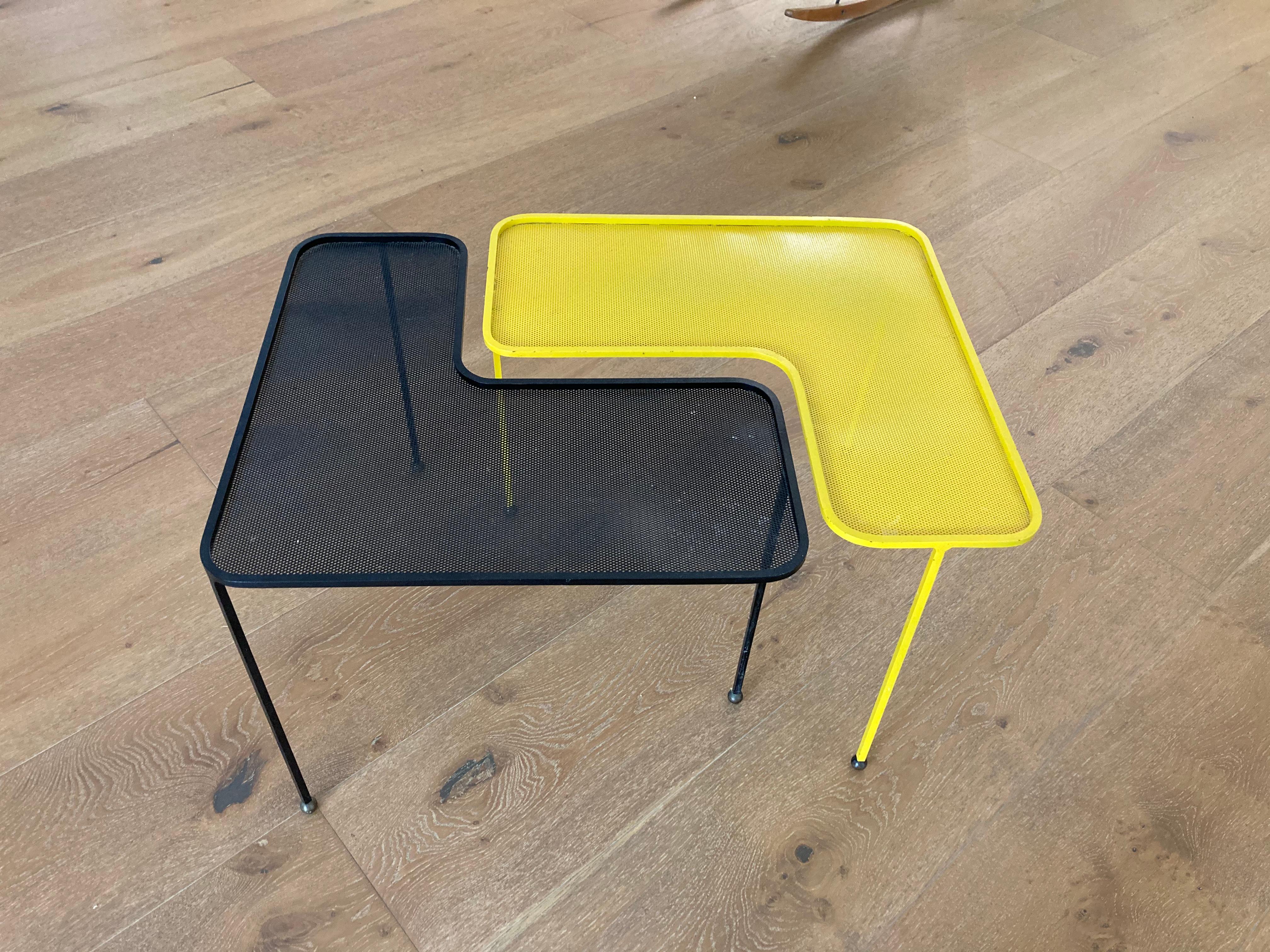 Mathieu Matégot Domino Tables, Black and Yellow, France 3