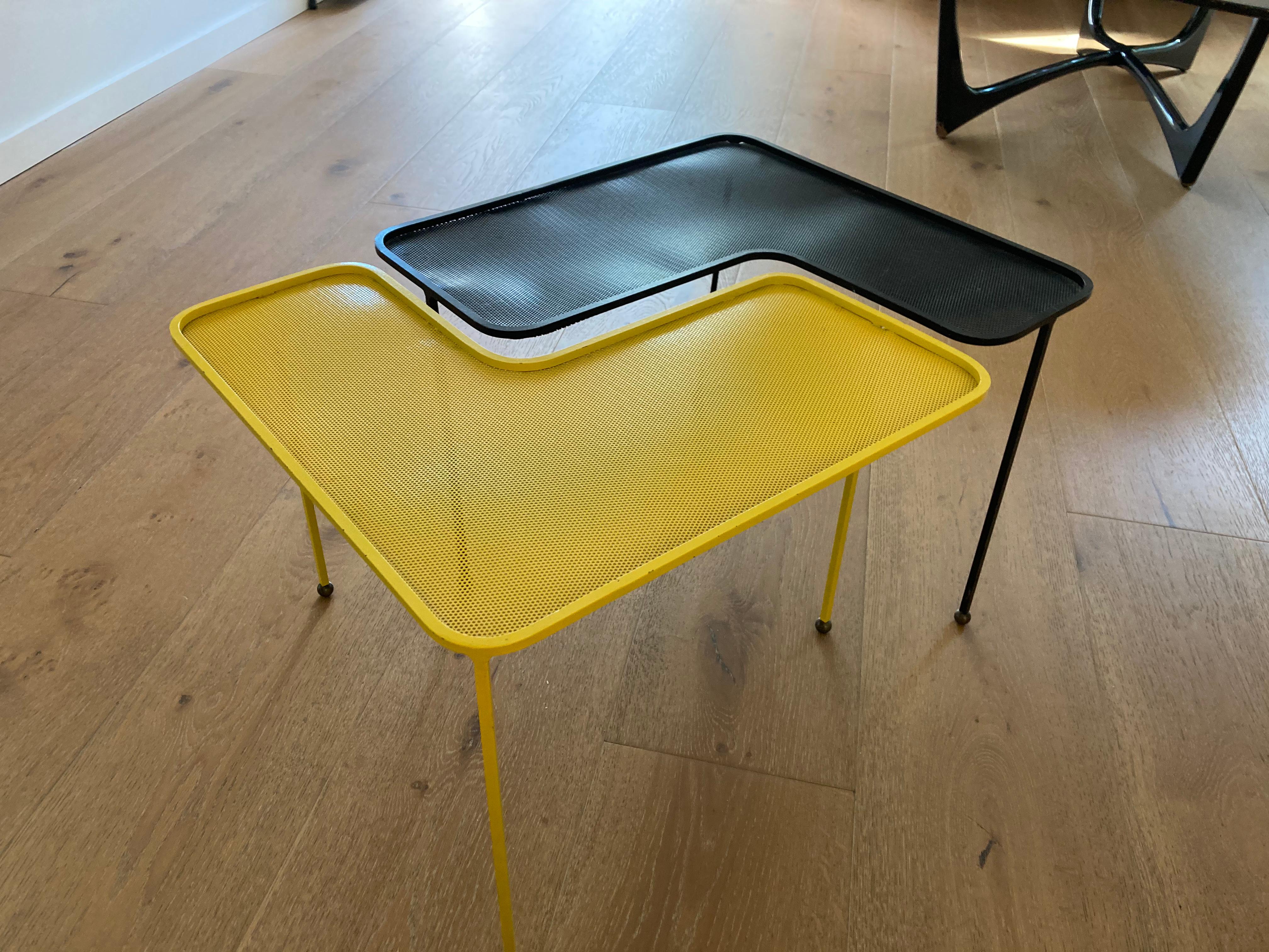 Mathieu Matégot Domino Tables, Black and Yellow, France 4