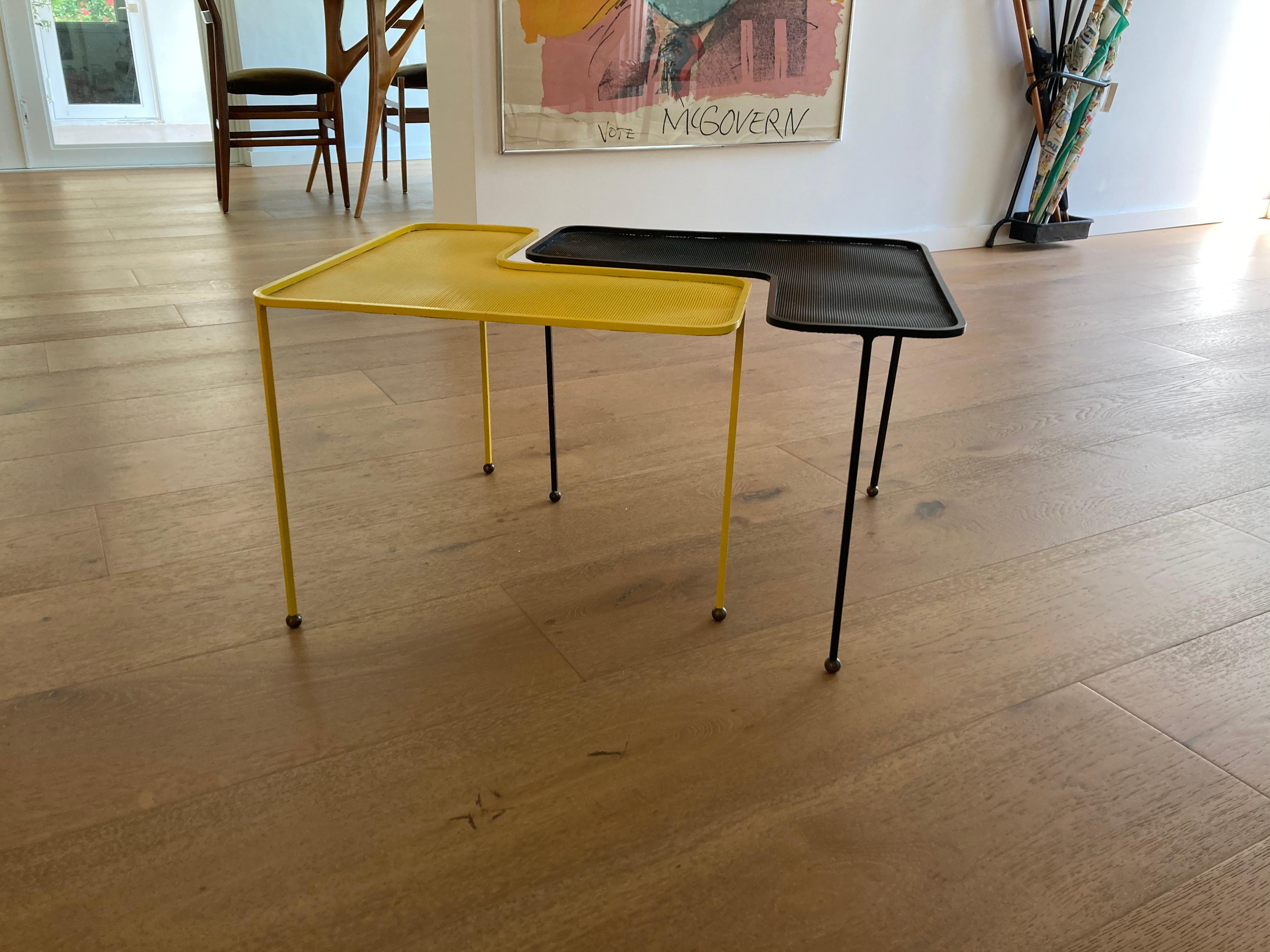 Mathieu Matégot Domino Tables, Black and Yellow, France 6