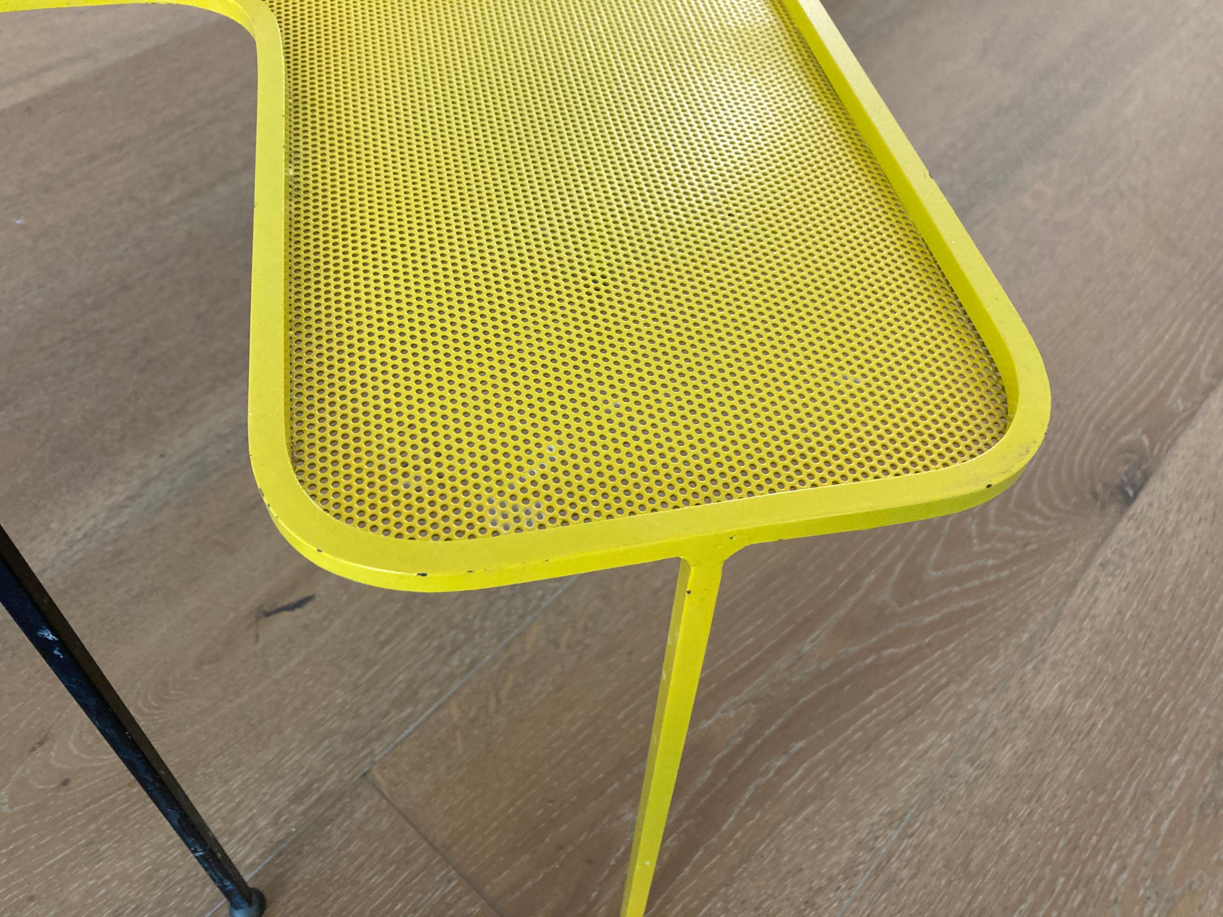 French Mathieu Matégot Domino Tables, Black and Yellow, France