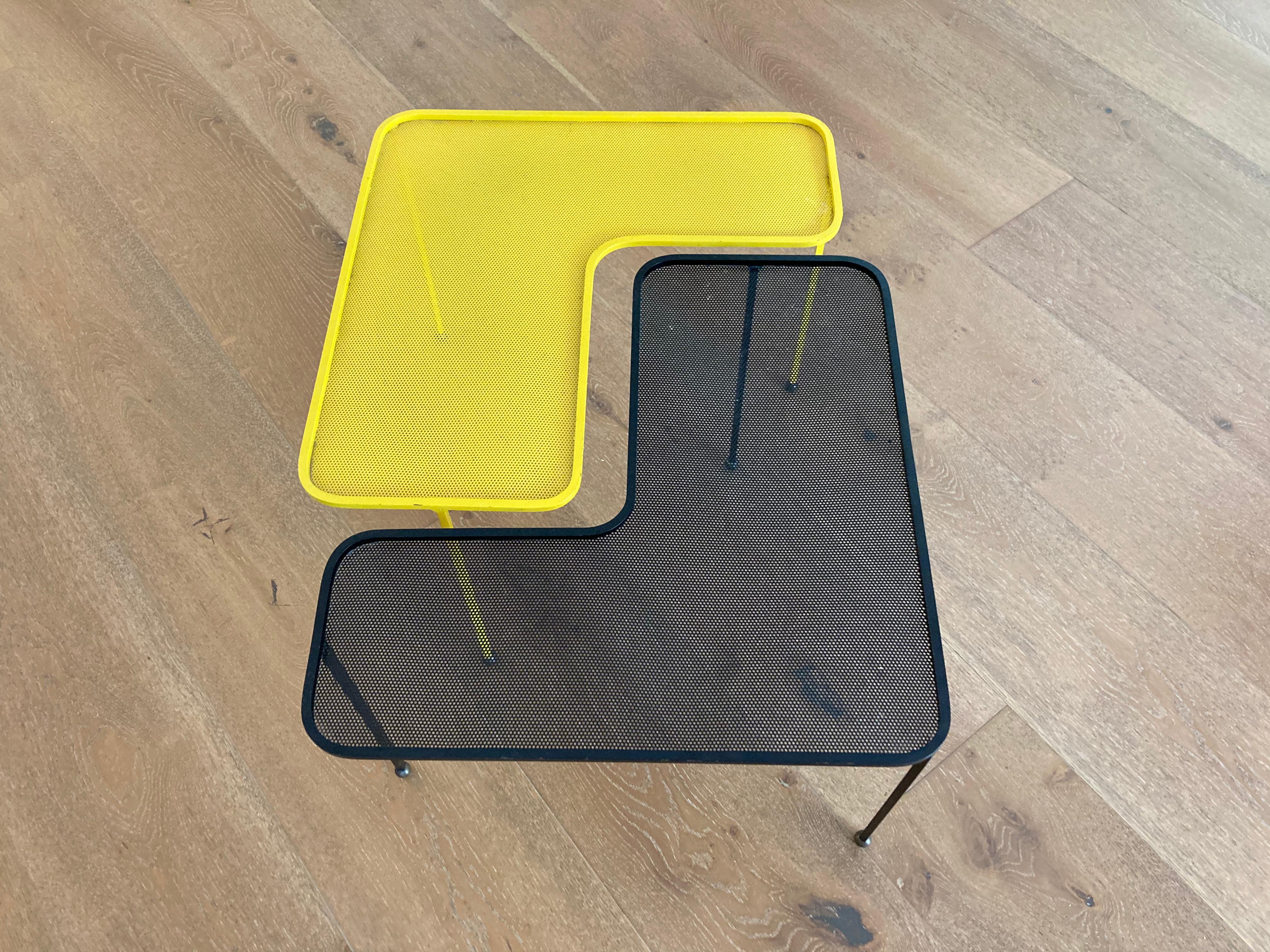 Mathieu Matégot Domino Tables, Black and Yellow, France 2