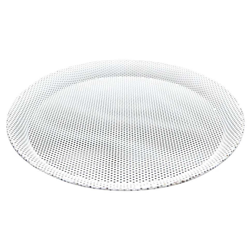 Mathieu Matégot Enameled Metal Plate, Mid-Century Modern, France, 32cm
