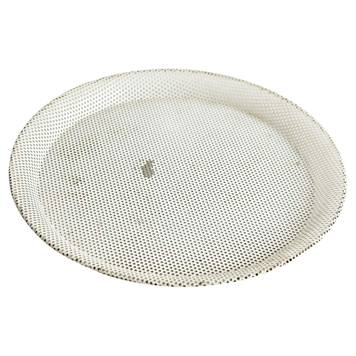 Mathieu Matégot Enameled Metal Plate, Mid-Century Modern, France, 40cm