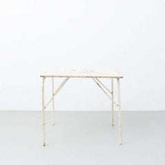Mathieu Matégot Folding Garden Table, Lacquered Metal, Mid-Century