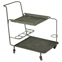 Mathieu Mategot Forest Green "Gin" Bar Cart - France 1960's