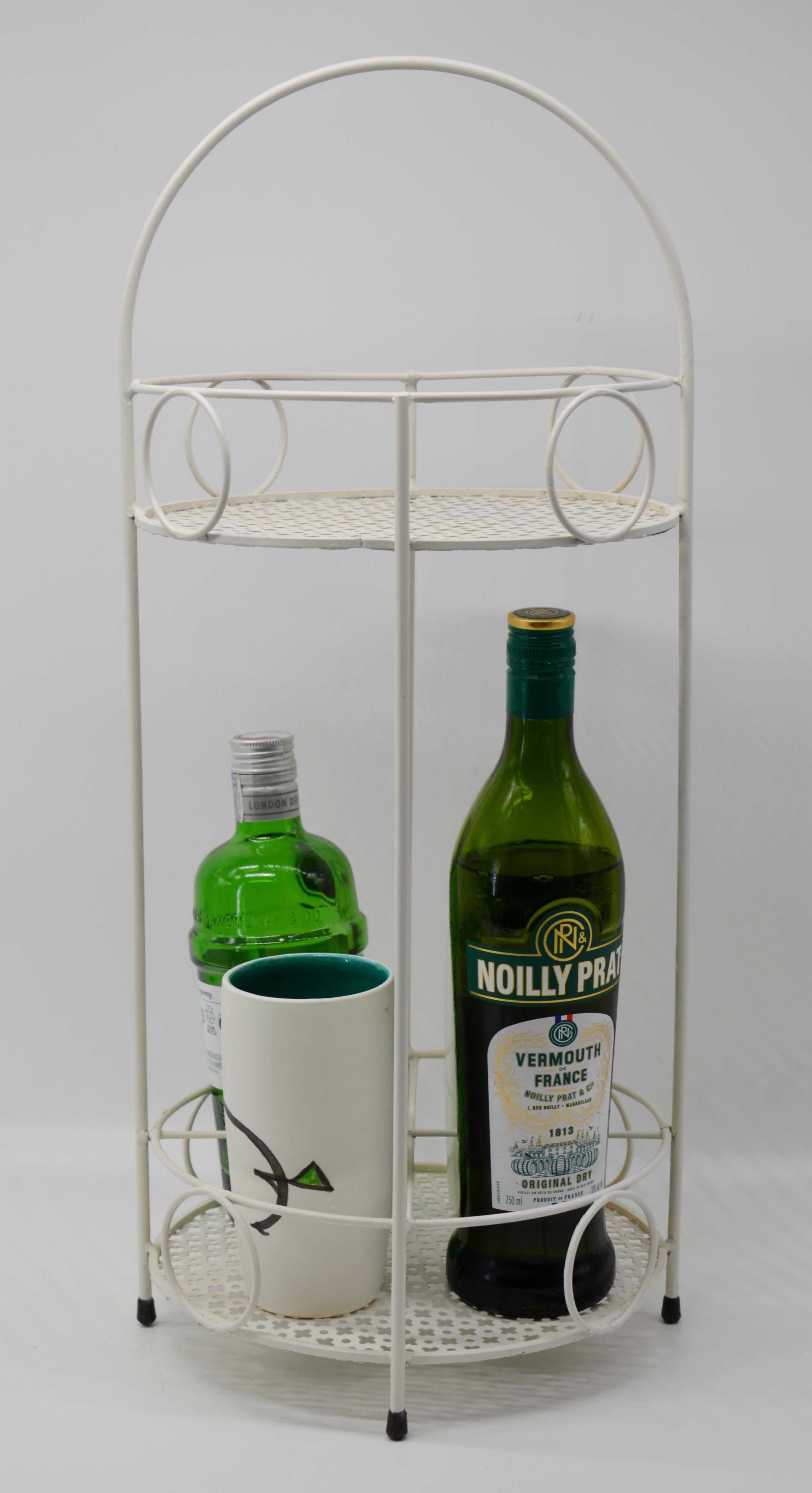 Iron Mathieu Matégot French Midcentury Small Bar Table, 1950s For Sale