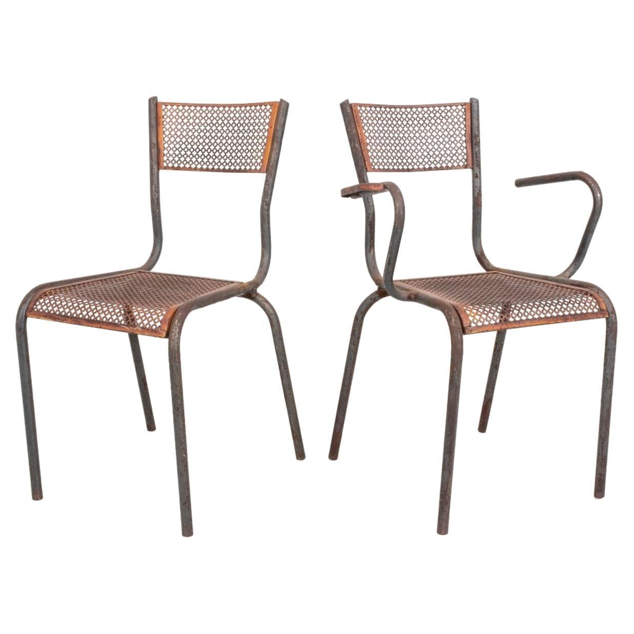 Mathieu Mategot French Modernist Side Chairs, Pair