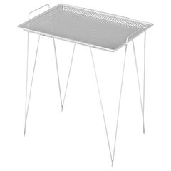 Mathieu Matégot French Side Table in Decorated Iron, France 1950s