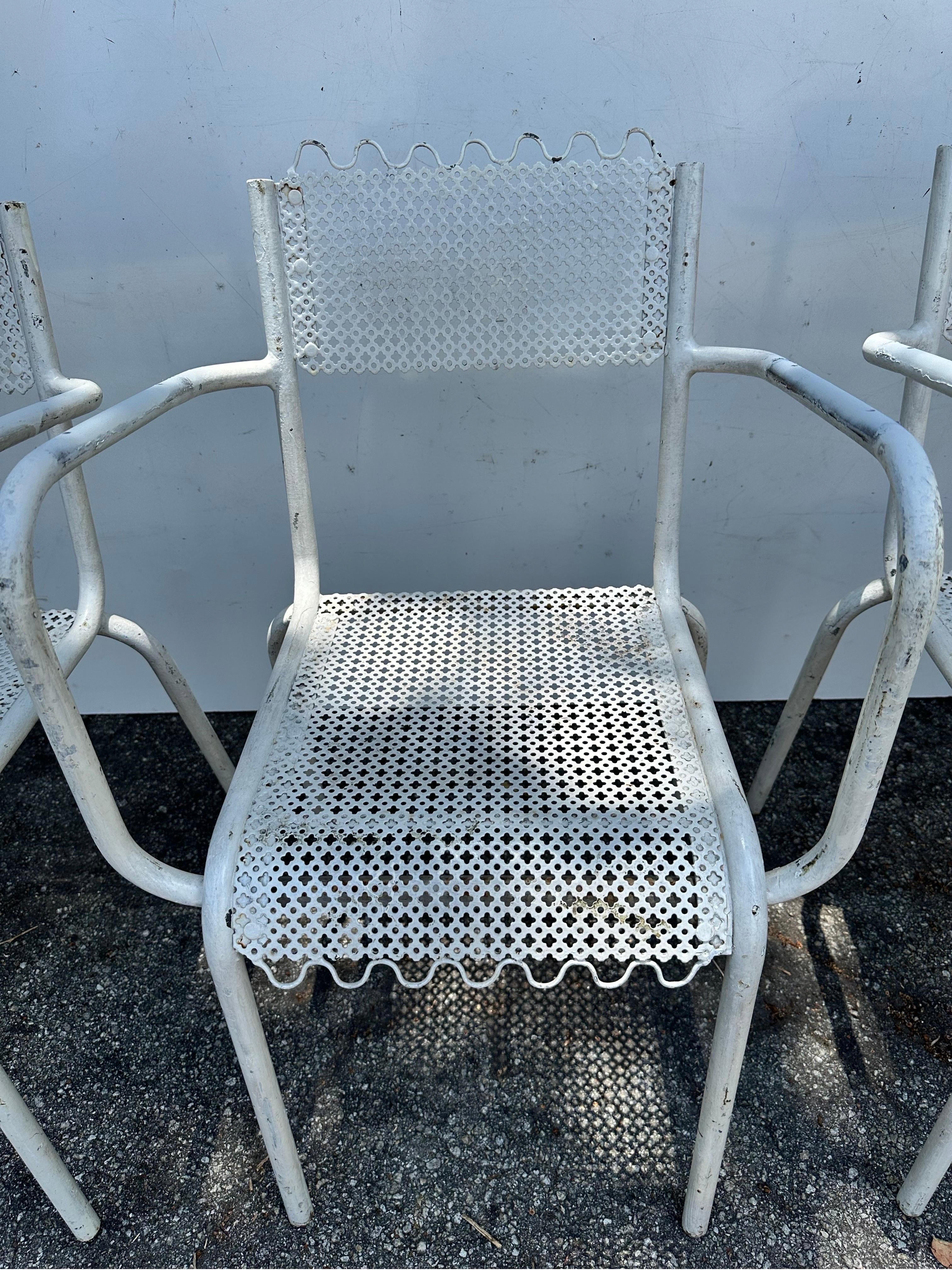 European Mathieu Mategot Garden Set 4 armchair and 1 Bar Cart