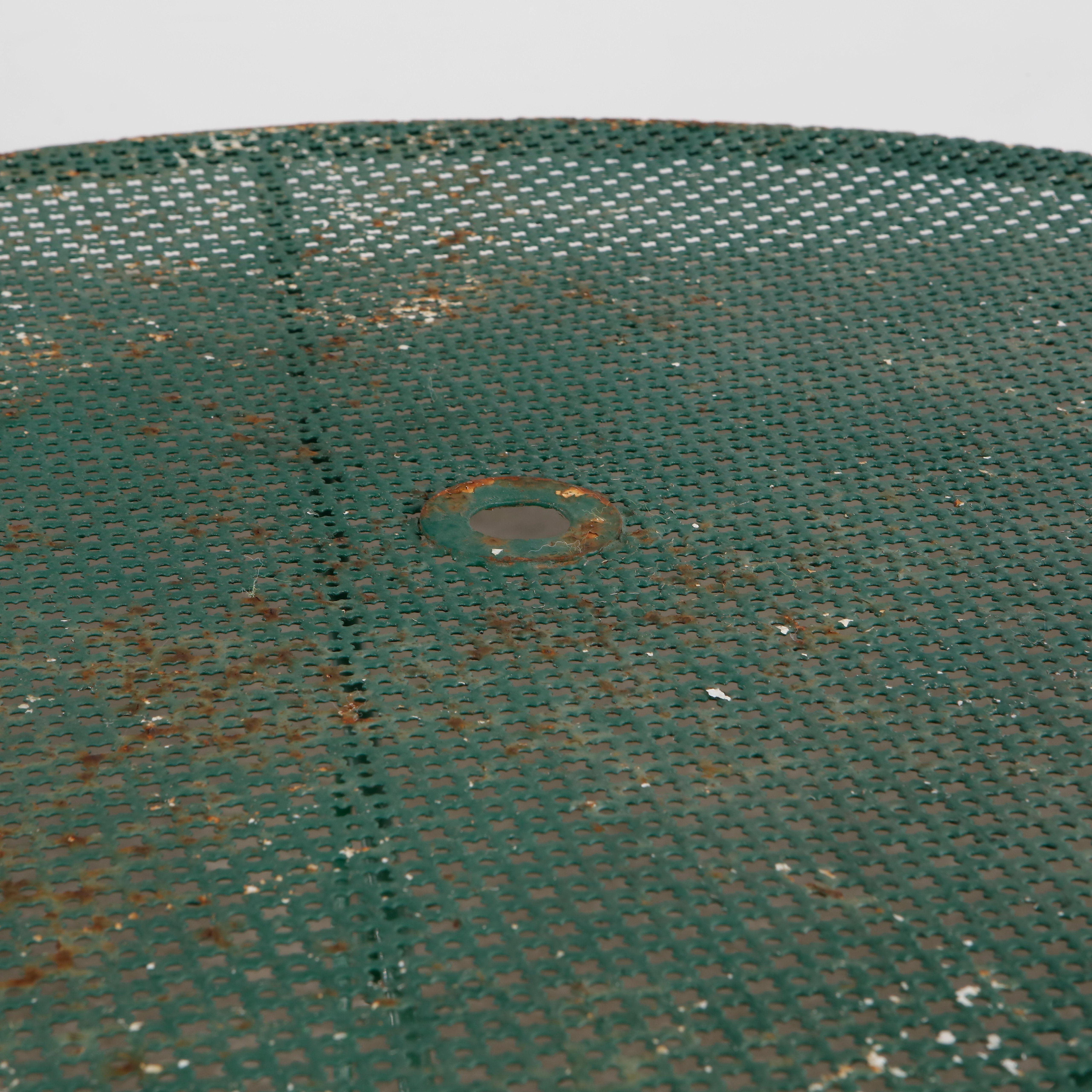 Mathieu Mategot, Green Outdoor Perforated Dining Set, 1950s For Sale 6