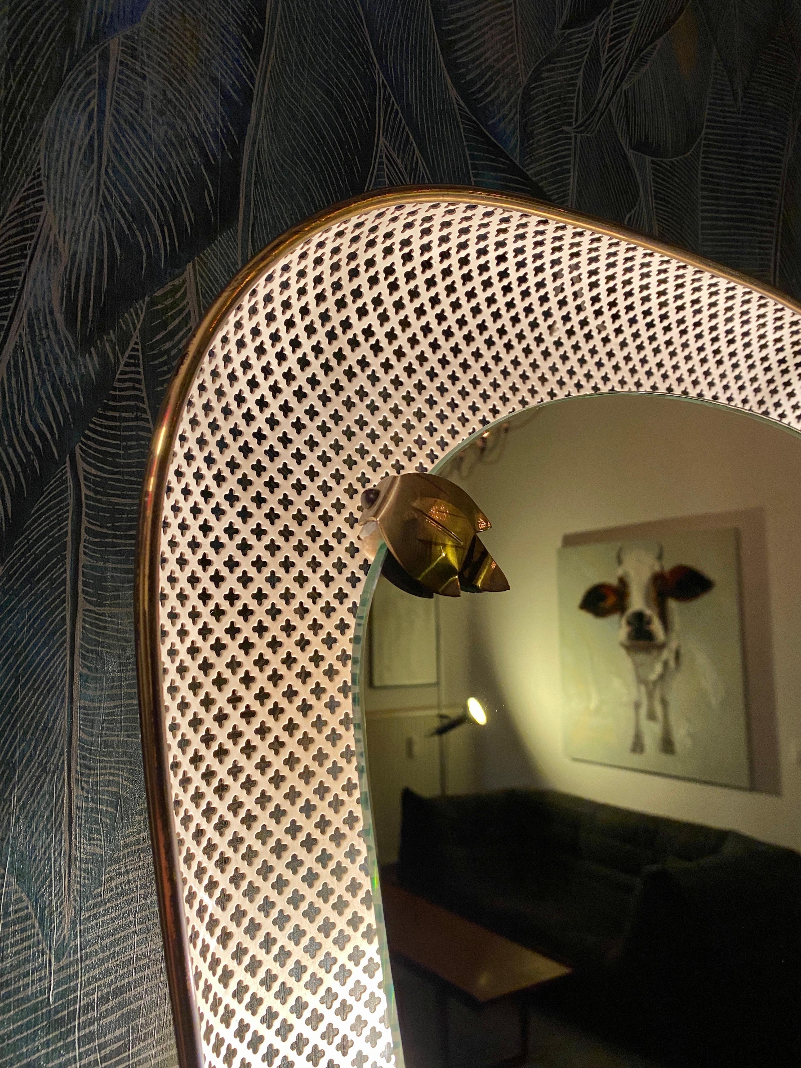 Mid-Century Modern Mathieu Mategot - Illuminated wall mirror, 1950s For Sale
