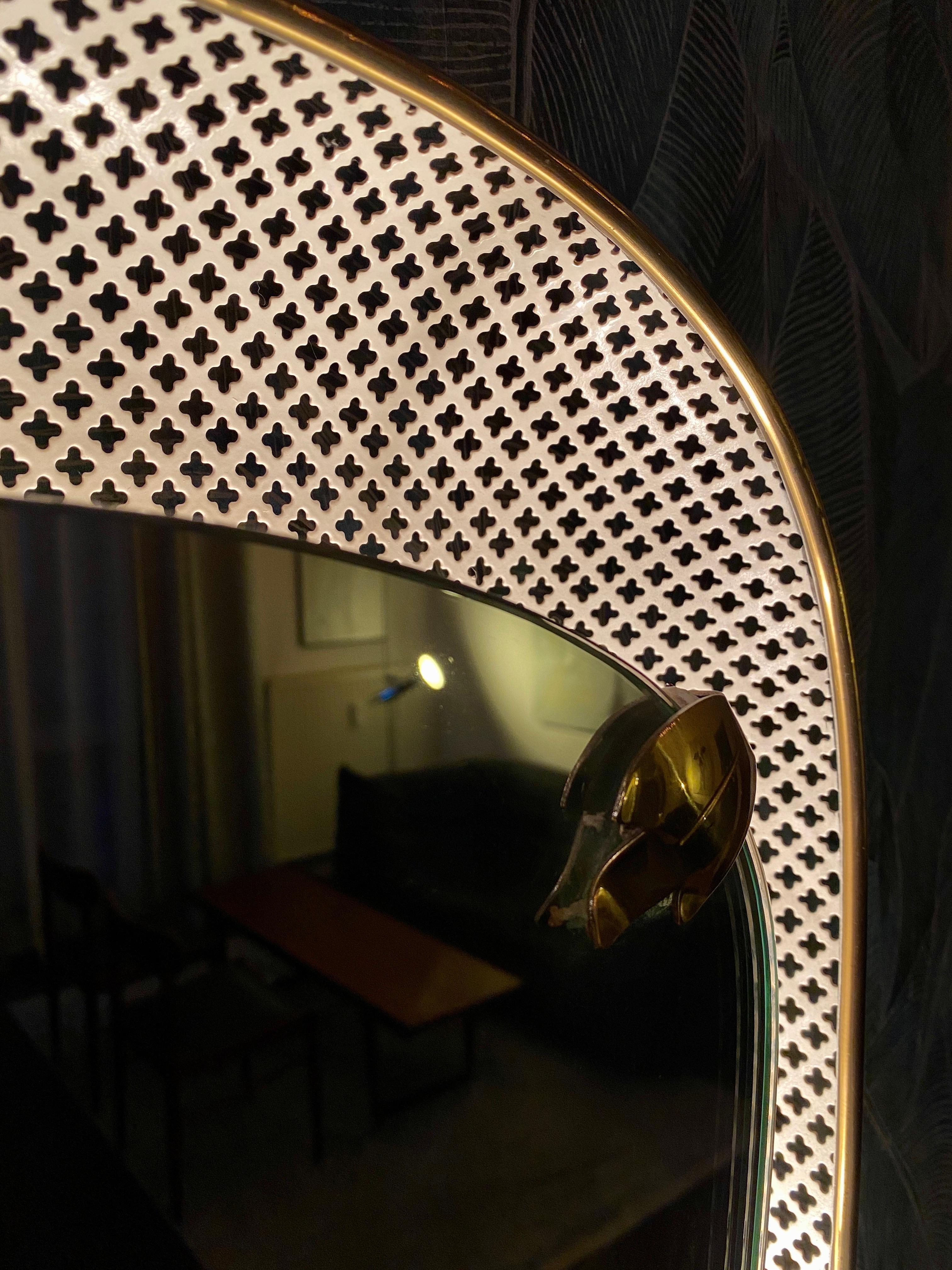 German Mathieu Mategot - Illuminated wall mirror, 1950s For Sale
