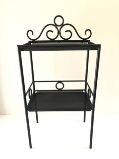 Mathieu Matégot Iron and Bronze Petite Two Tier Stand or Shelf Display