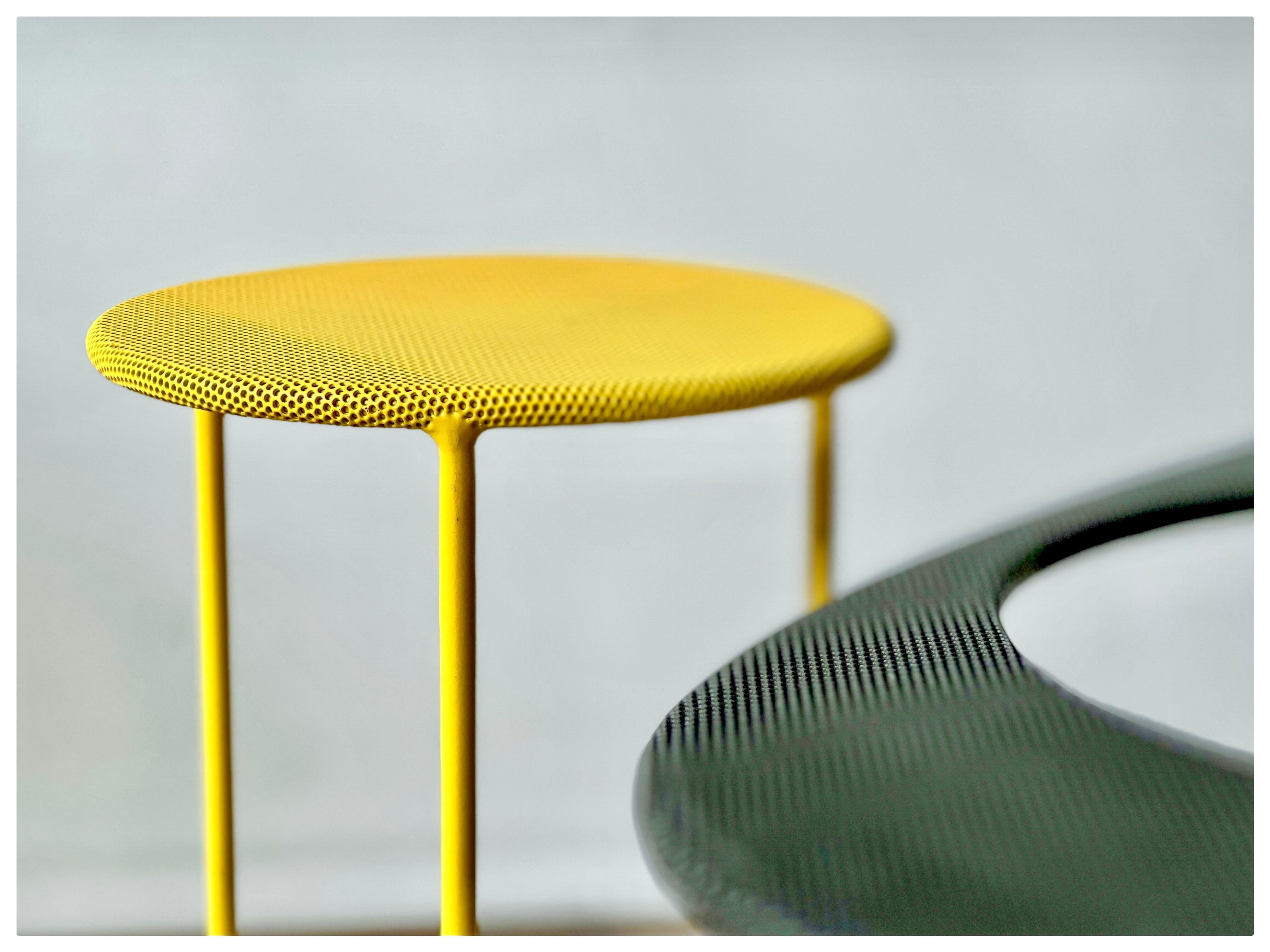 Mathieu Mategot Kangaroo side tables, set of two in black & yellow, for Gubi 3