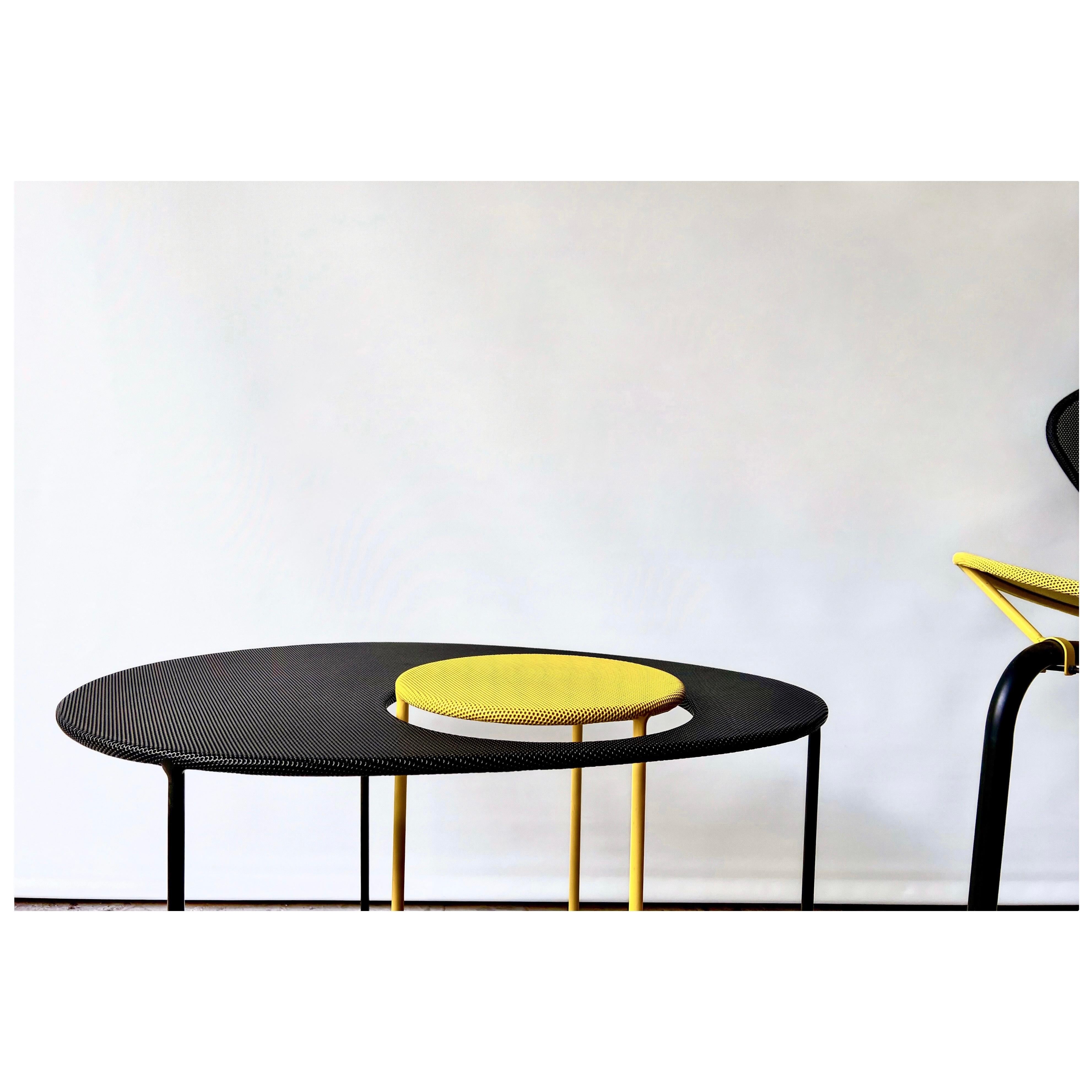 Mathieu Mategot Kangaroo side tables, set of two in black & yellow, for Gubi For Sale 4