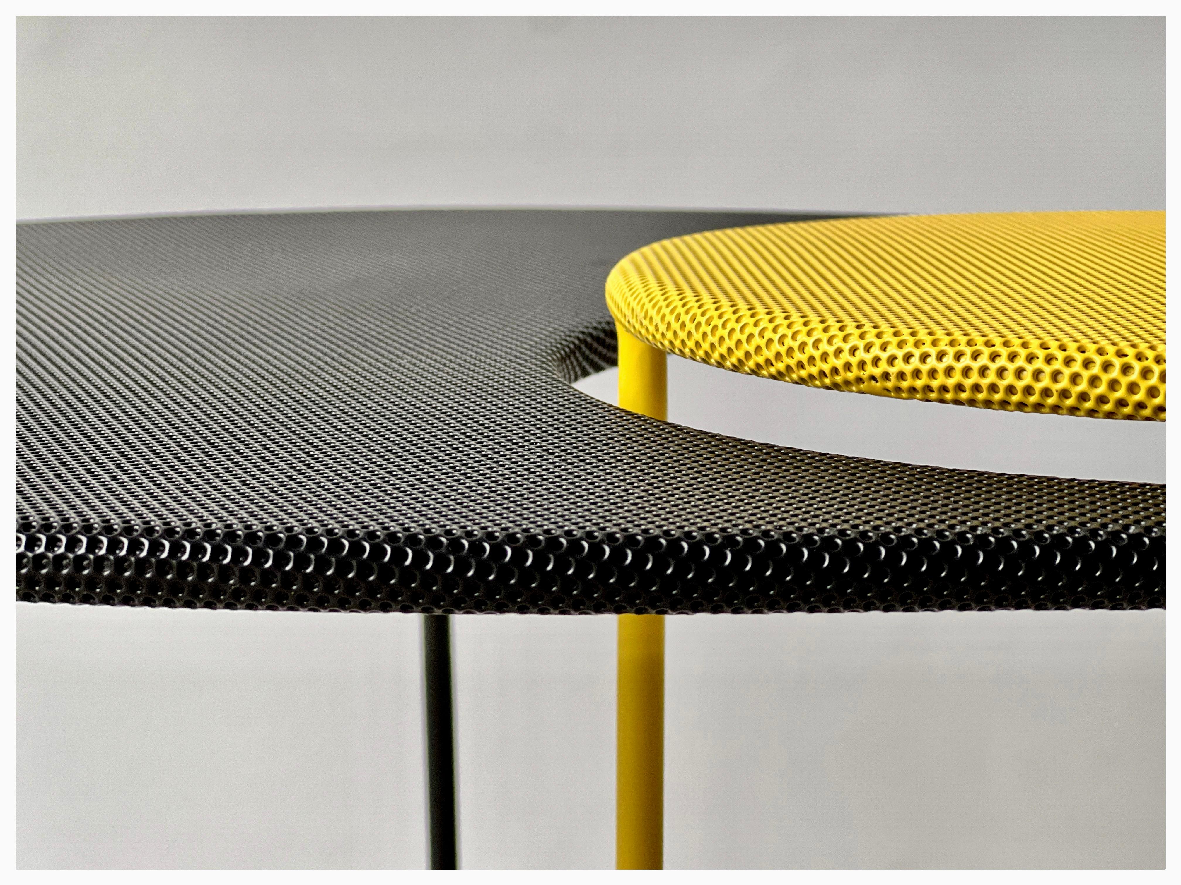 Mathieu Mategot Kangaroo side tables, set of two in black & yellow, for Gubi For Sale 6