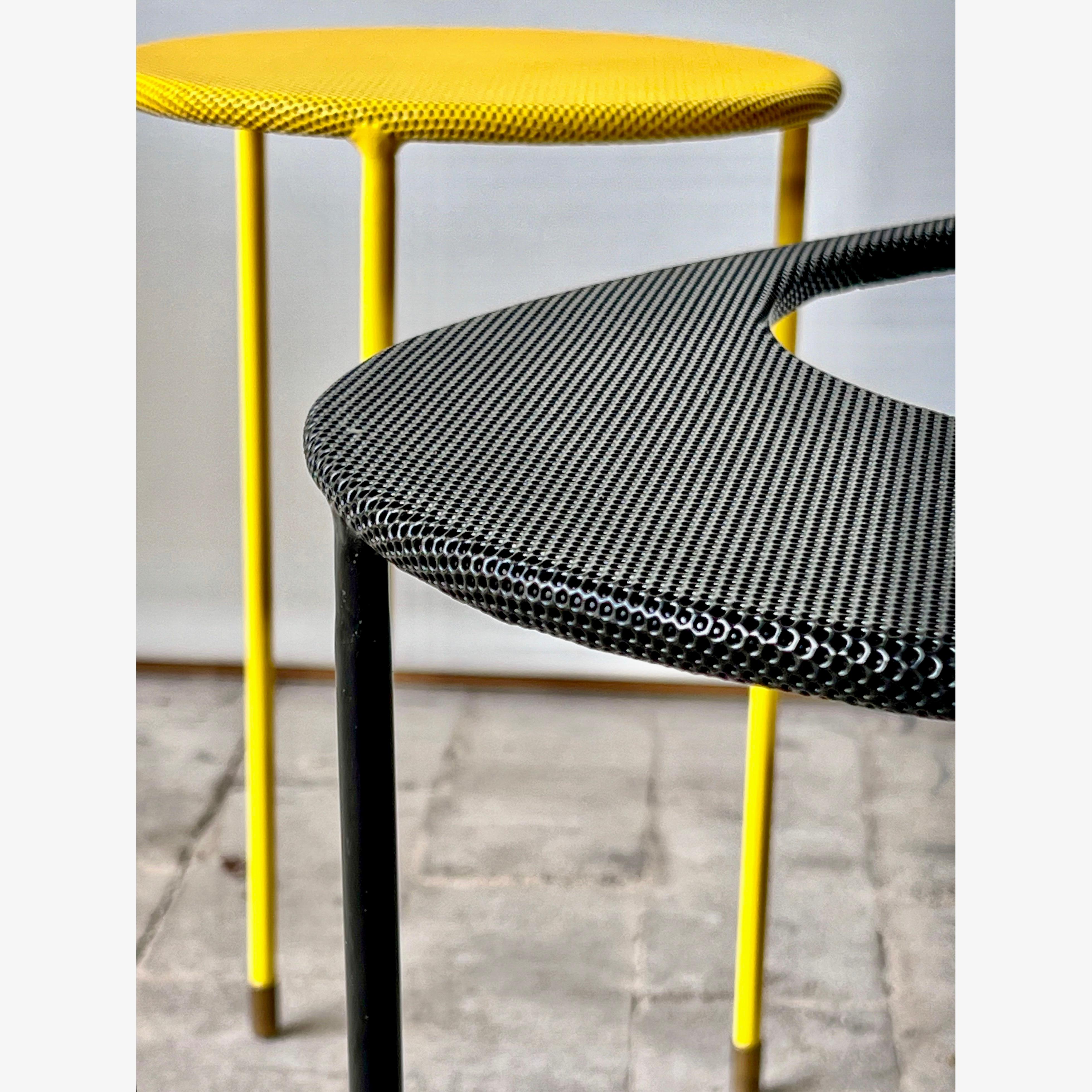 Mathieu Mategot Kangaroo side tables, set of two in black & yellow, for Gubi For Sale 1
