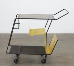 Mathieu Mategot Lacquered Metal Bar Cart
