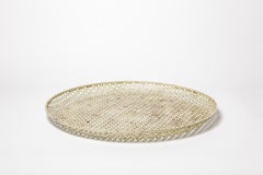 Mathieu Mategot large decorative white metal plate or basket or vide-poche 1950