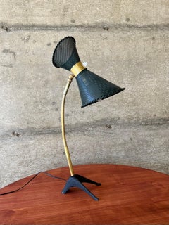 Mathieu Matégot Metal and Brass, Desk Lamp, 1950s
