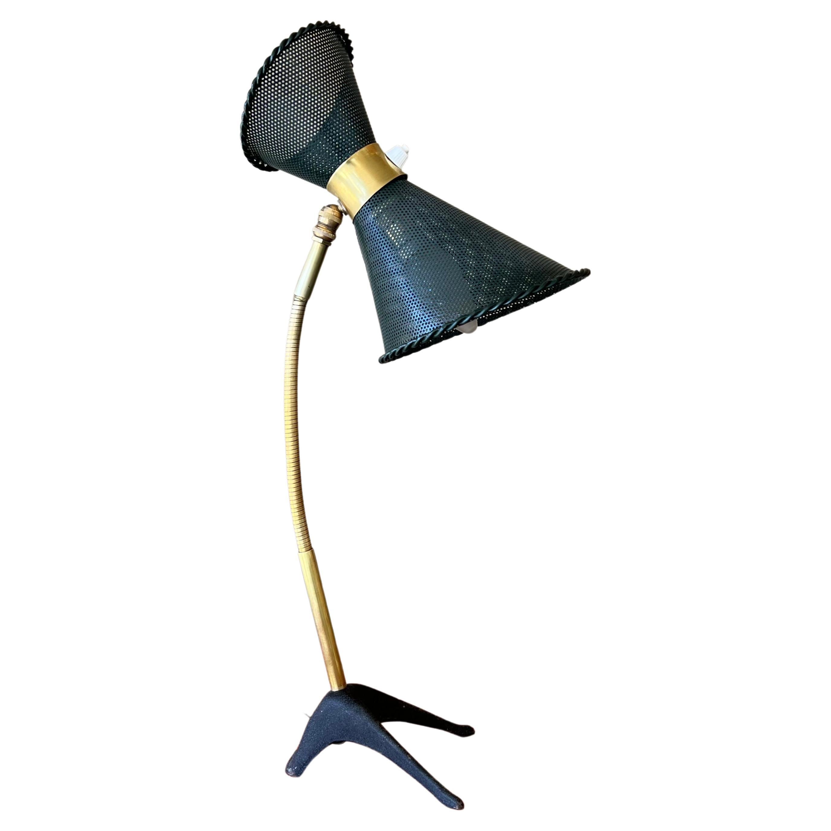 Mathieu Matégot Metal and Brass, Desk Lamp, 1950s