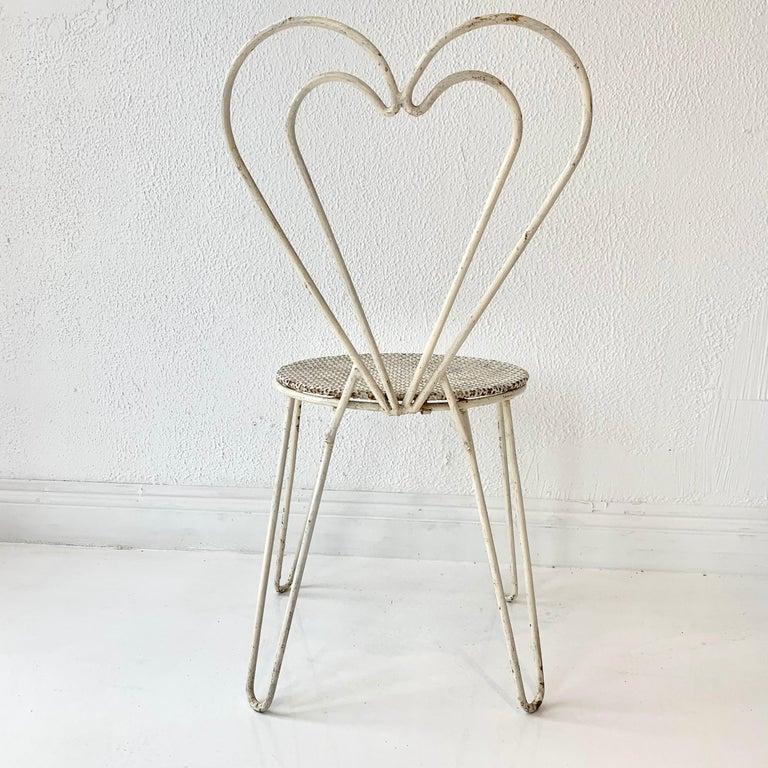 Mathieu Matégot Metal Heart Chair In Good Condition For Sale In Los Angeles, CA