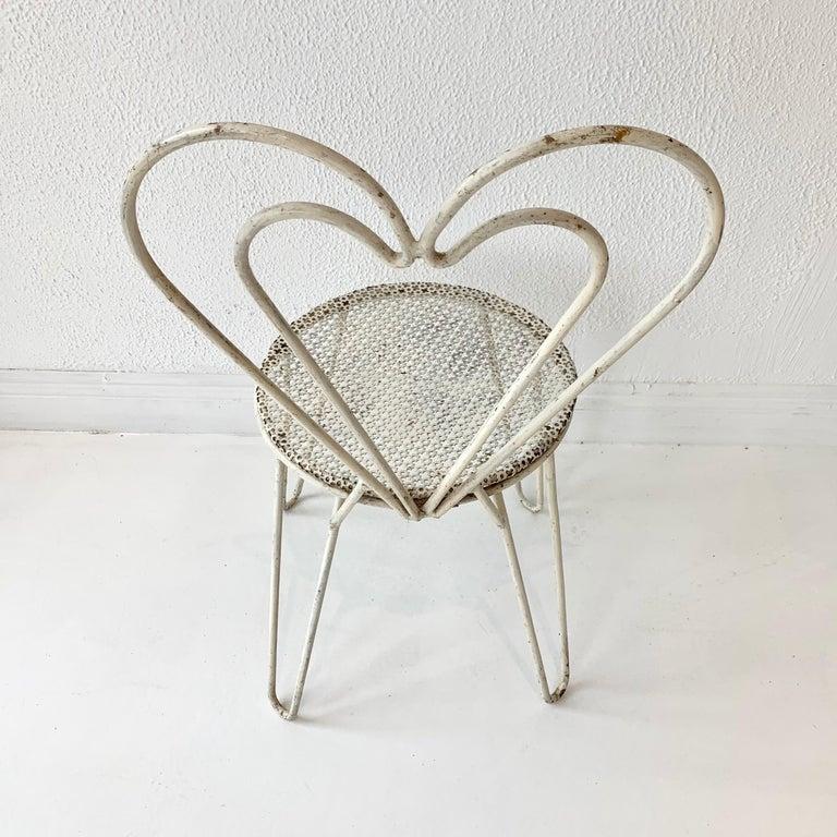 Mid-20th Century Mathieu Matégot Metal Heart Chair For Sale