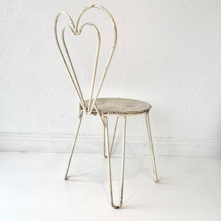 Mathieu Matégot Metal Heart Chair For Sale 1
