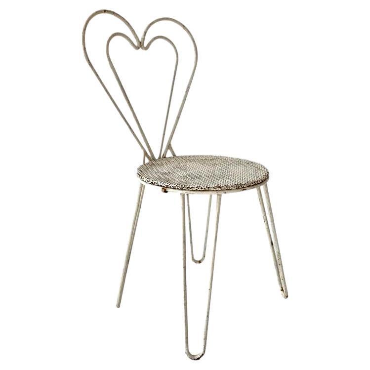 Mathieu Matégot Metal Heart Chair For Sale
