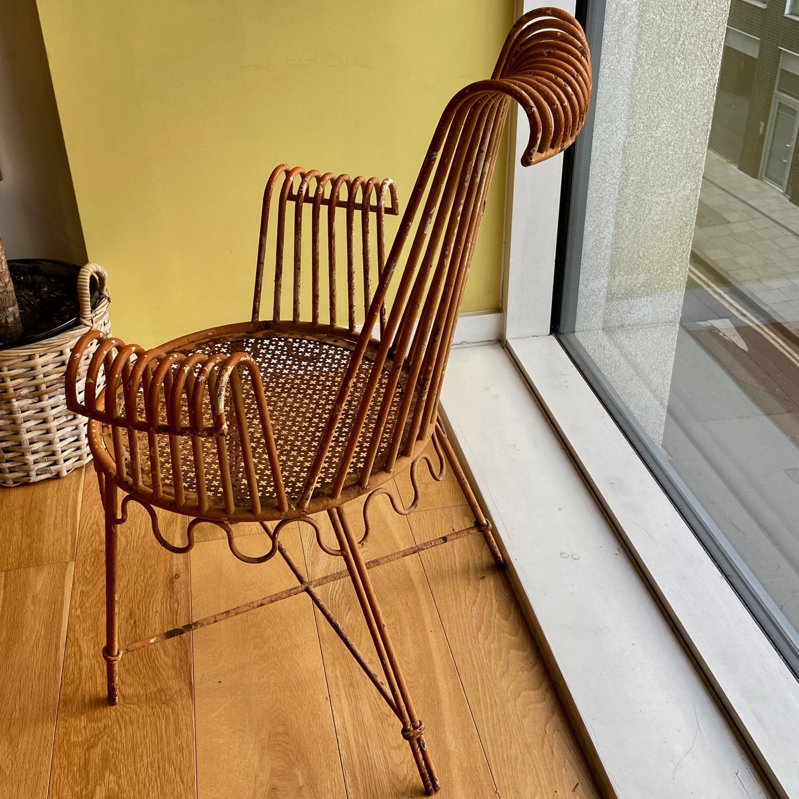 Mathieu Matégot Metal Outdoor Chair Similar to the Cap d'Ail Model, 1950s French 3
