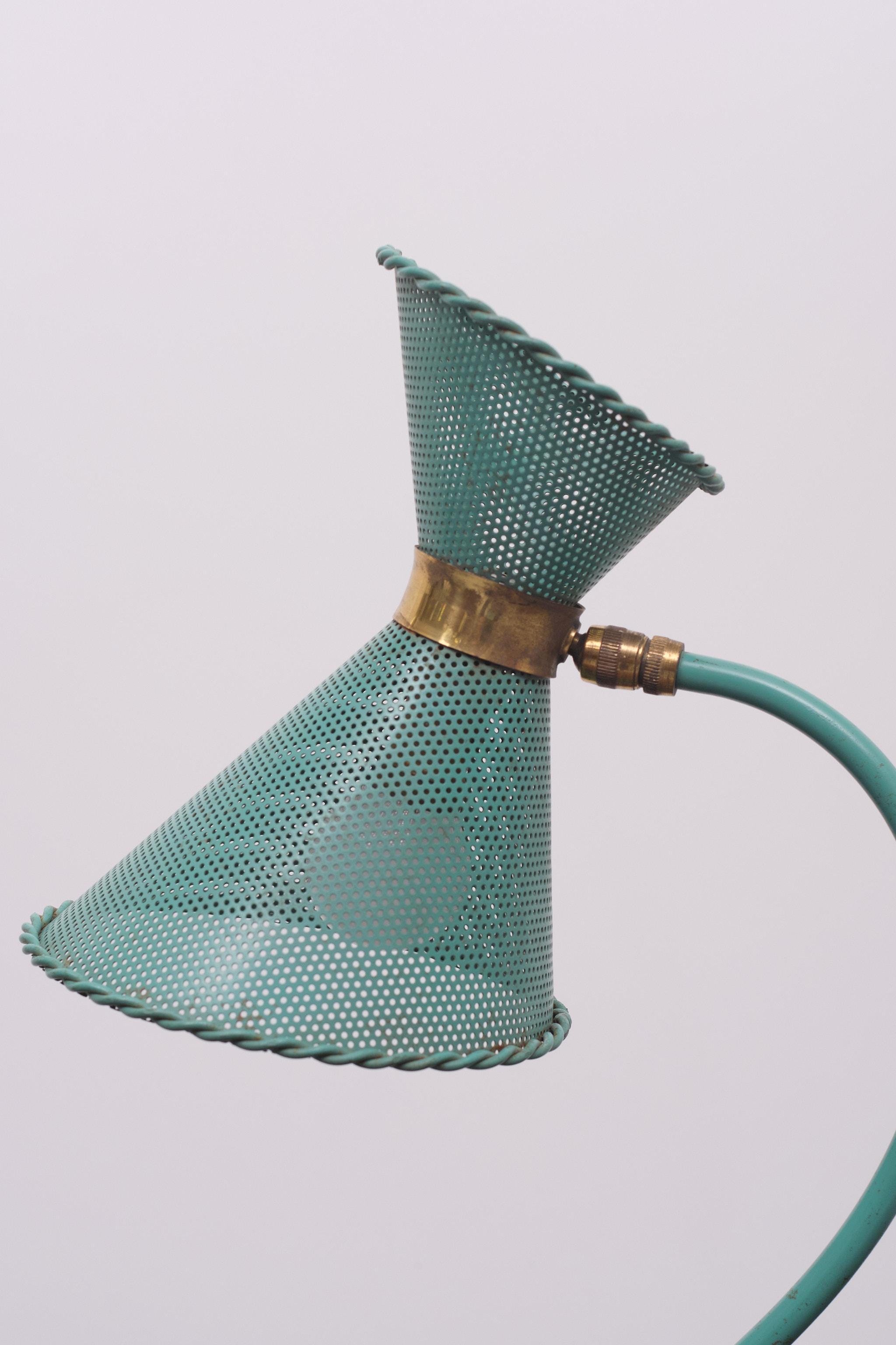 French Mathieu Mategot Metal Table Lamp, 1950s
