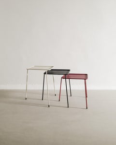 Tavolini "Soumba" in metallo di Mathieu Matégot prodotti in Francia, anni '50