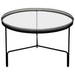 Mathieu Matégot Mid-Century Modern Black Metal and Glass Coffee Table