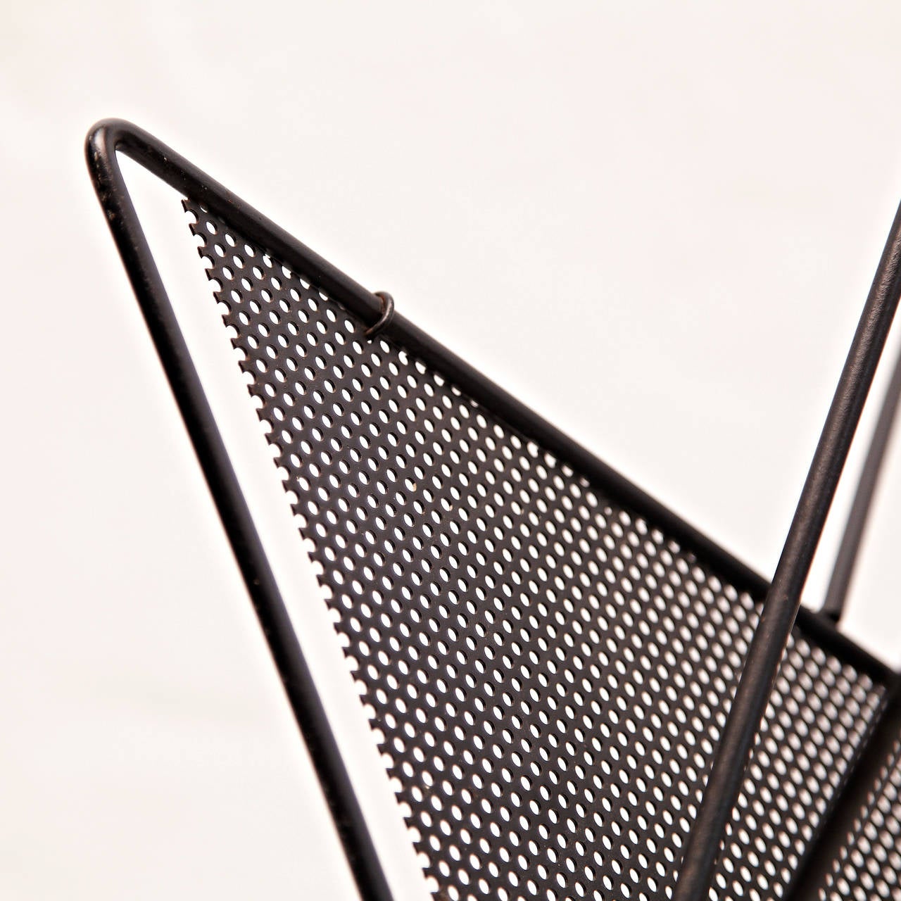 Mathieu Matégot Mid-Century Modern Black Metal Magazine Holder, circa 1950 1